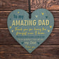 Gift For AMAZING DAD For Fathers Day Birthday Wooden Heart