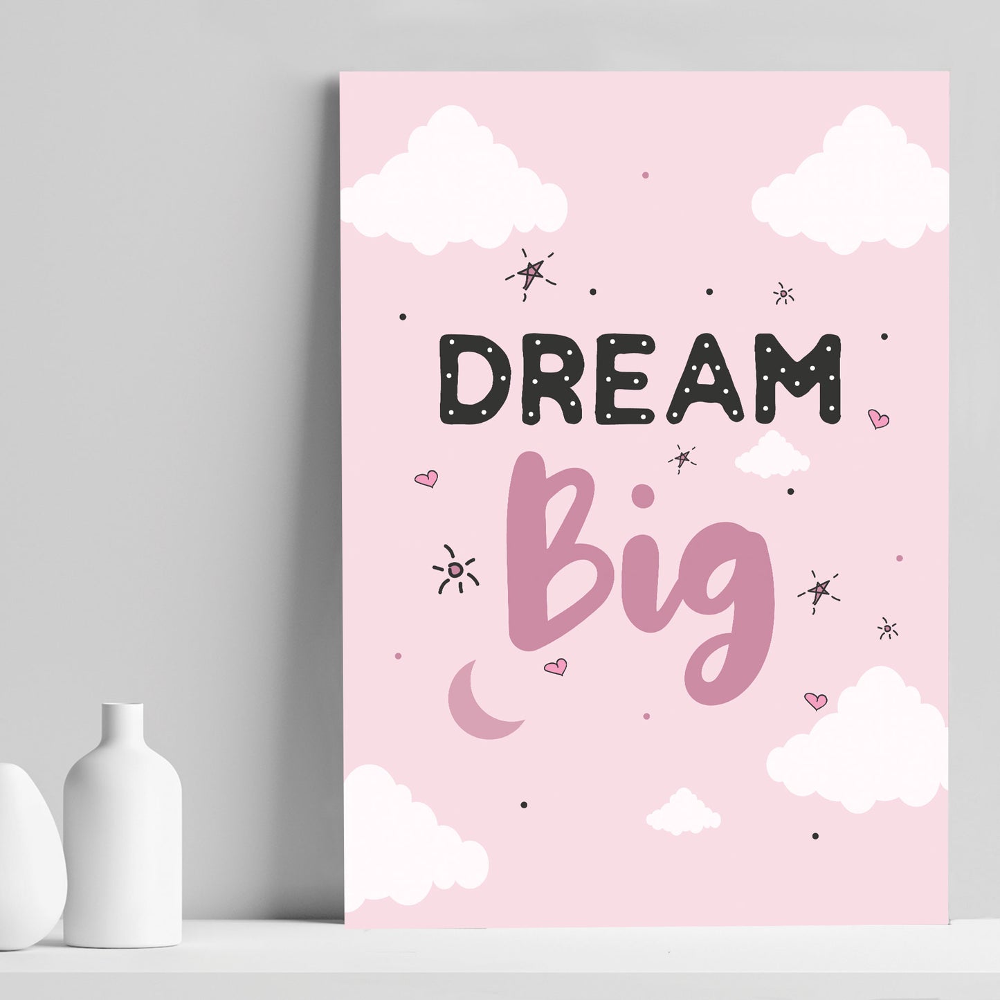 DREAM BIG Pink Bedroom Decor Girls Bedroom Nursery Accessories