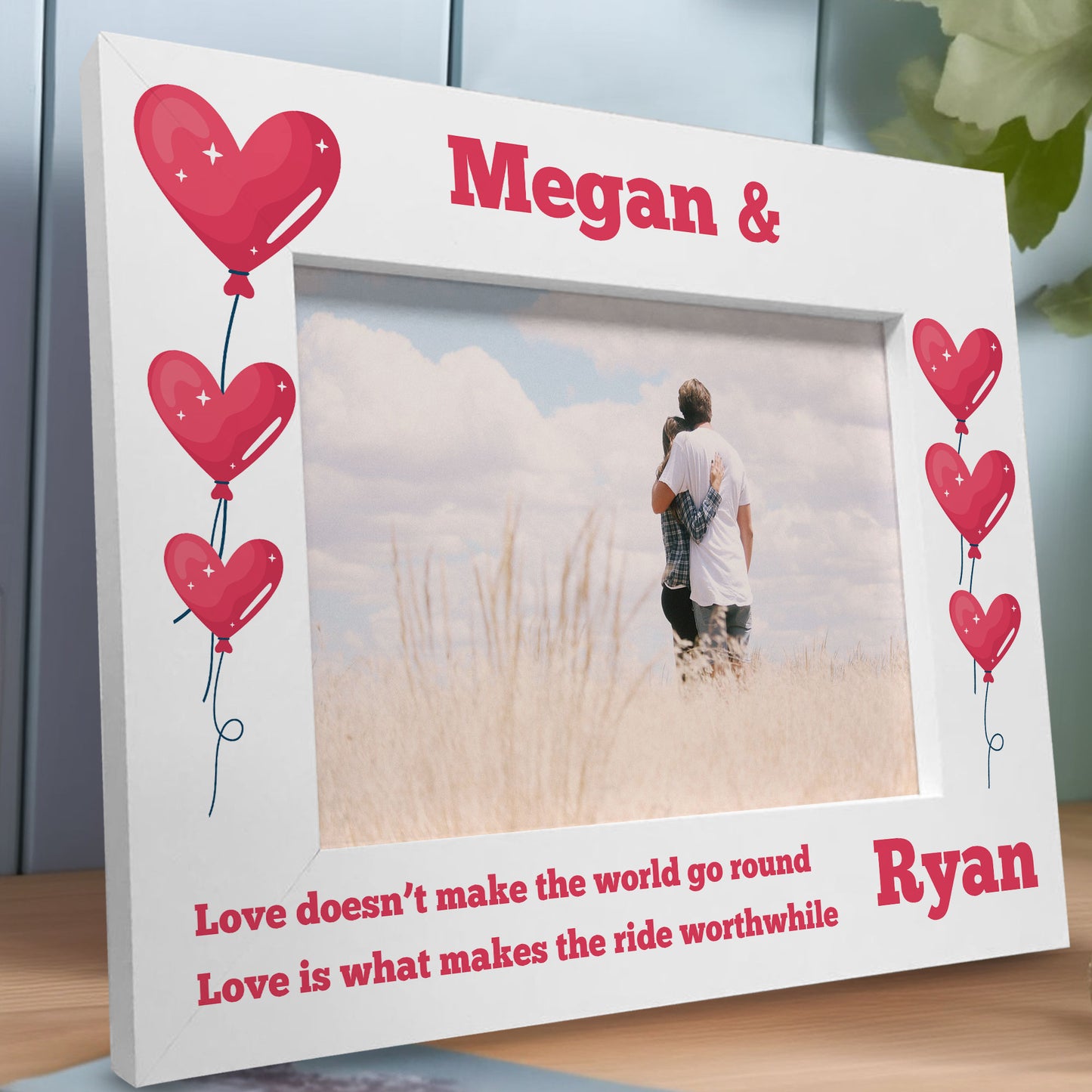 Personalised Love Couple Photo Frame Gift 1st 2nd Anniversary