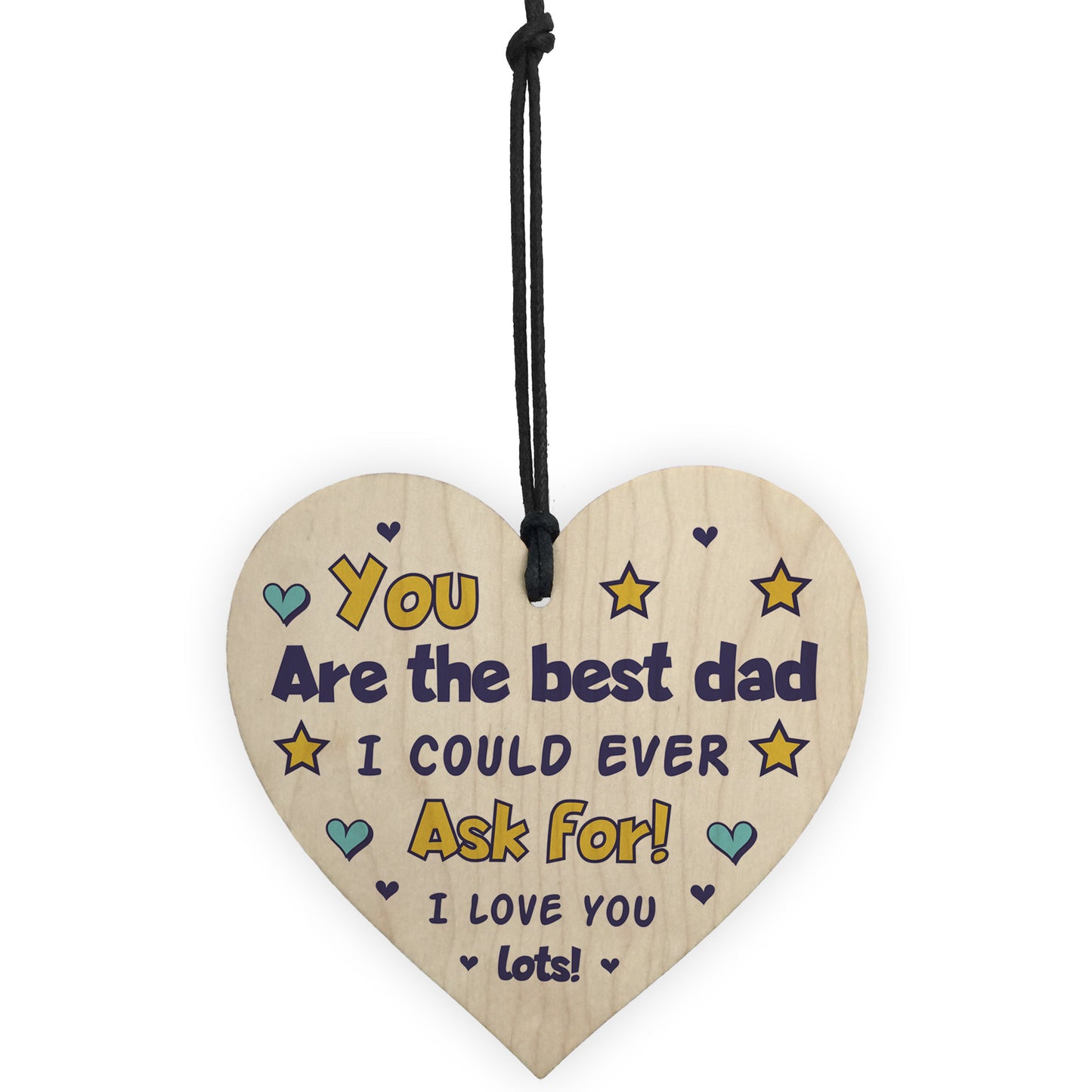 Best Dad Gift For Fathers Day Birthday Wood Heart Dad Gift