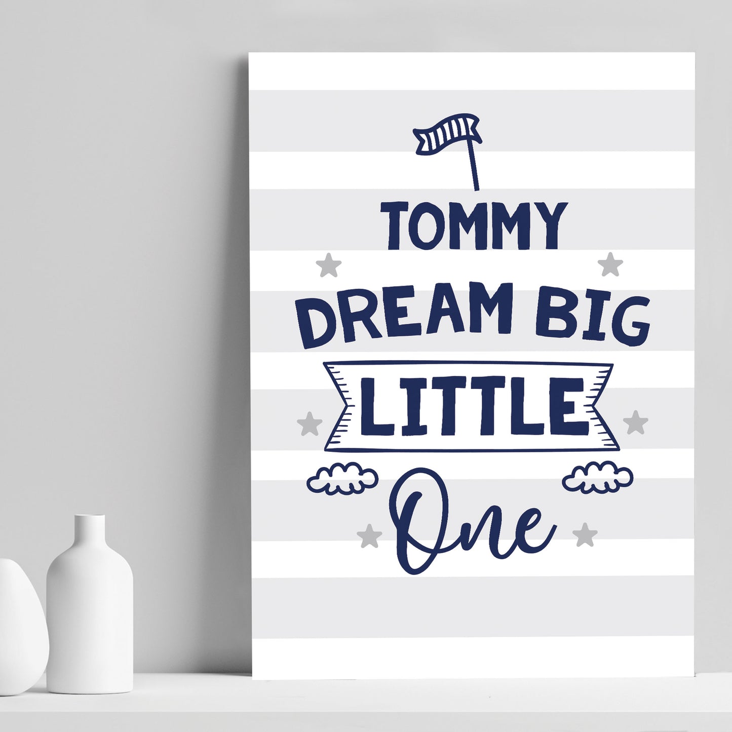 PERSONALISED Dream Big Nursery Art Prints Pictures For Baby Boys