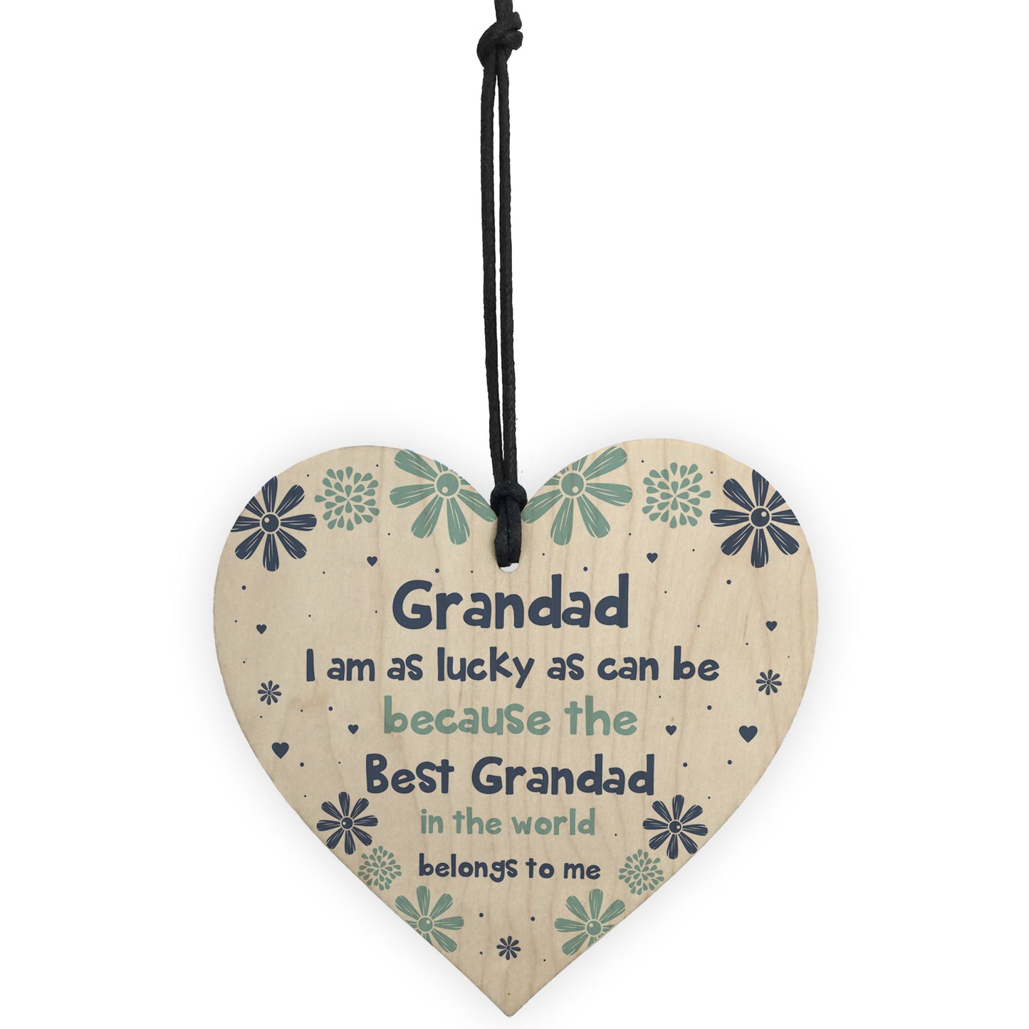 Novelty Gift For Grandad Dad Fathers Day Birthday Wood Heart