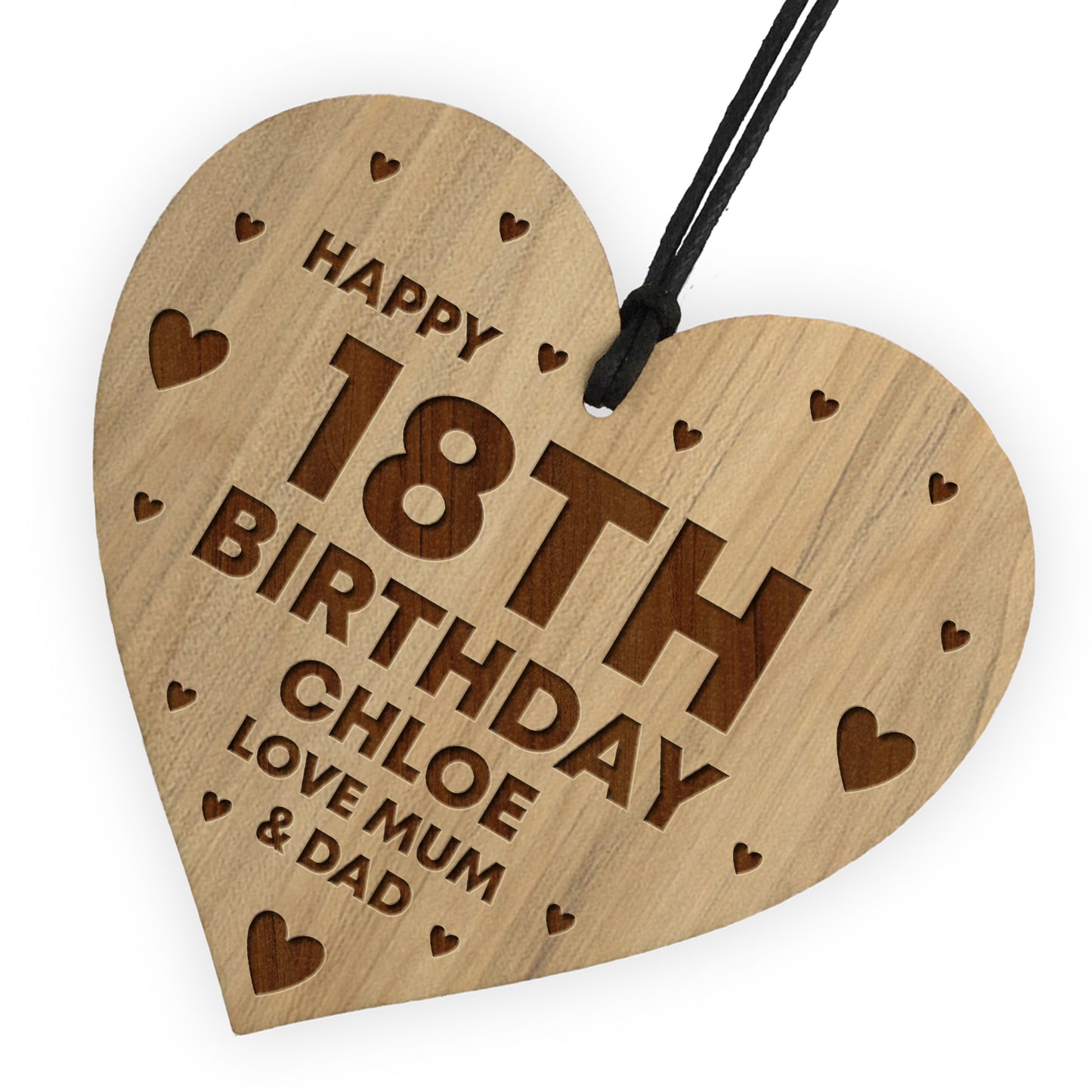 18th Birthday Gift For Daughter Wood Heart Personalised Friend