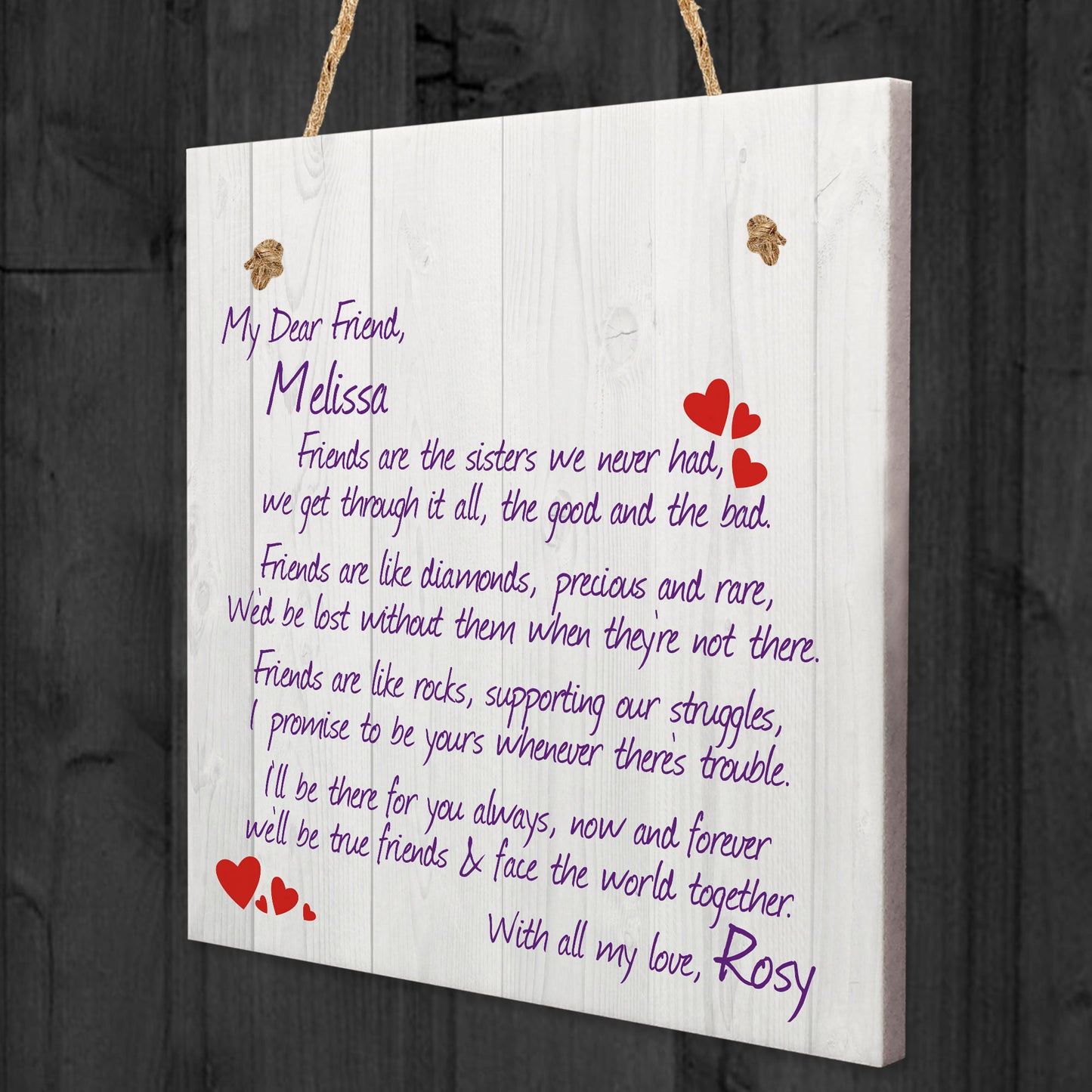 Personalised Friends Are.. Friendship Plaque Sign Thank You Gift