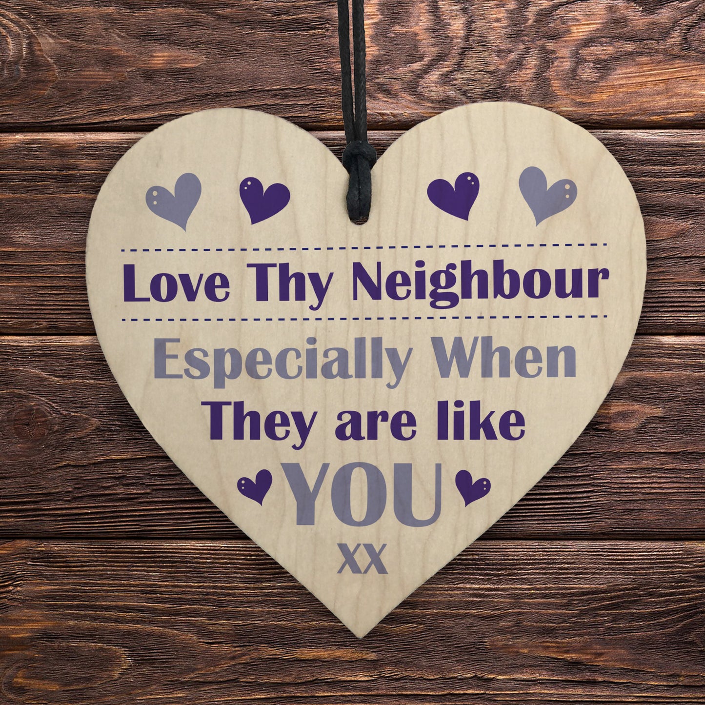 Neighbour Thank You Wood Heart Best Neighbour Present Friendship
