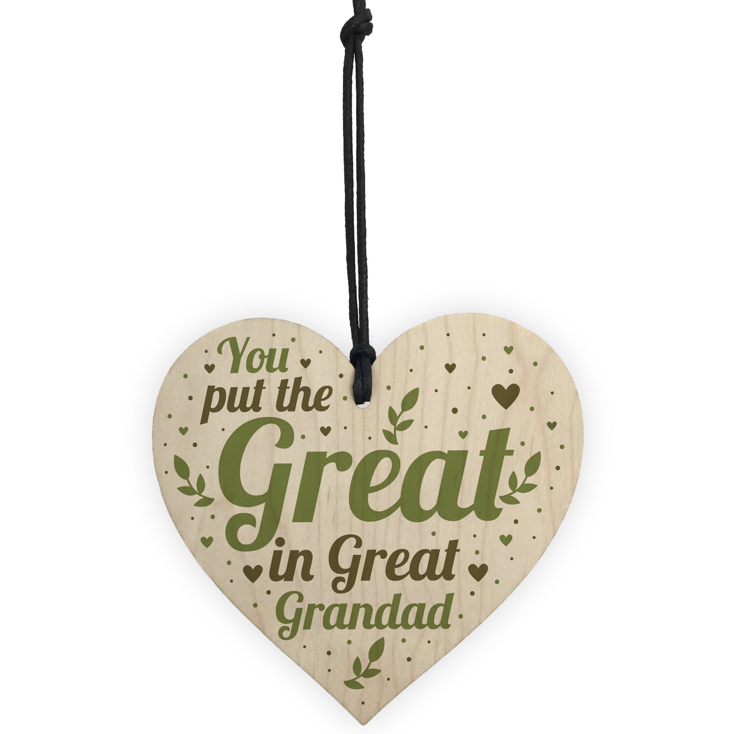 Great Grandad Birthday Christmas Card Gifts Wooden Heart Gift