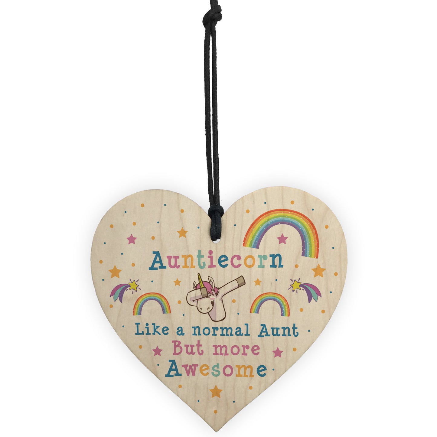 Aunticorn Wood Heart Auntie Unicorn Gift Auntie Birthday Xmas