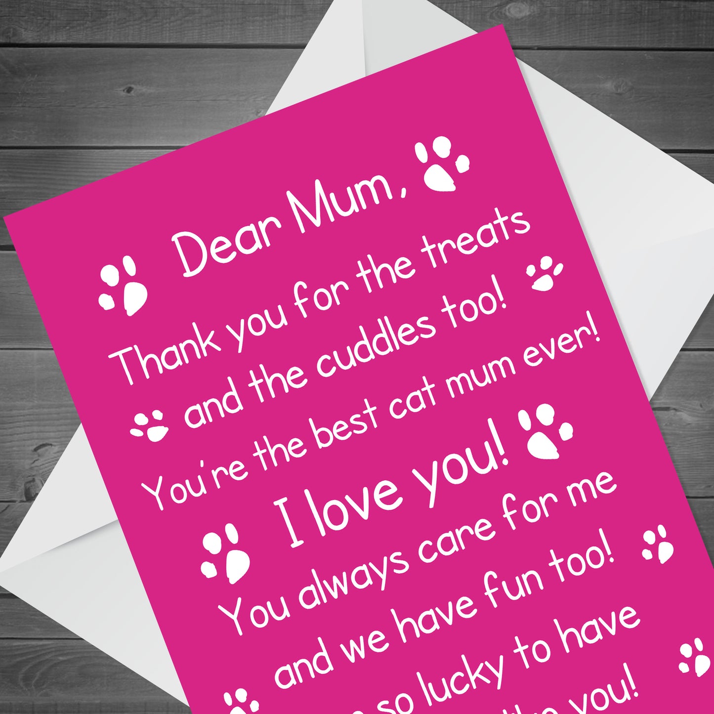 Funny Birthday Mothers Day Card For Mum From The Cat Poem