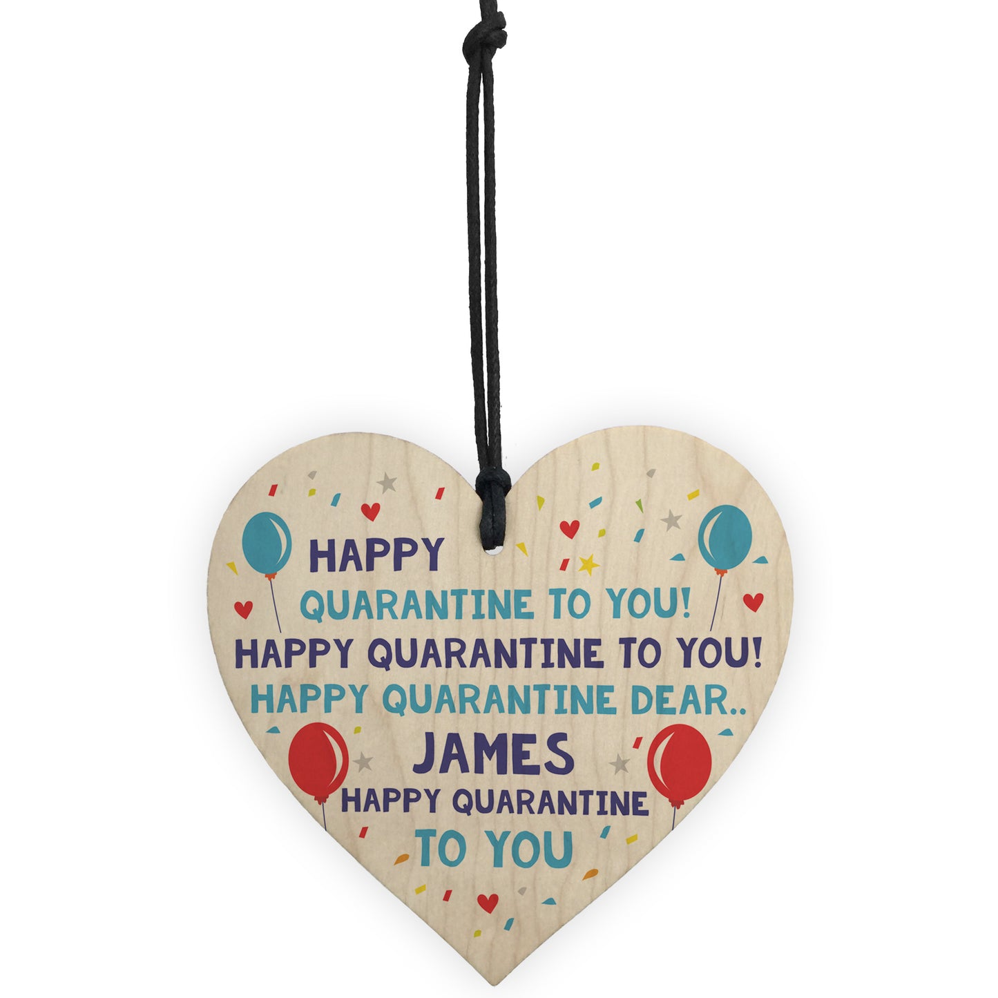 Happy Birthday Card Wooden Heart Isolation Quaratine Gift Funny