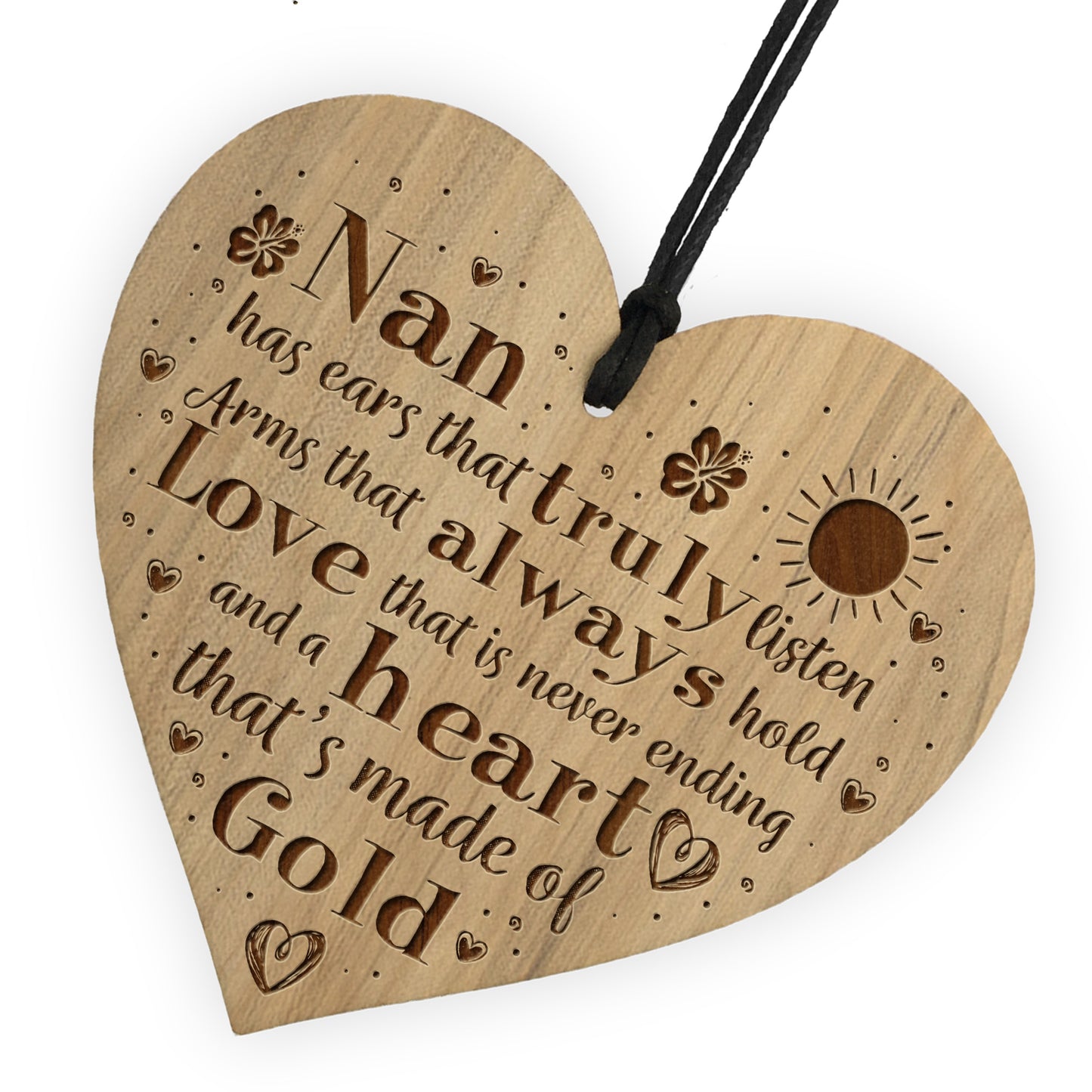 Nan Plaque Engraved Heart Nan Birthday Christmas Gift