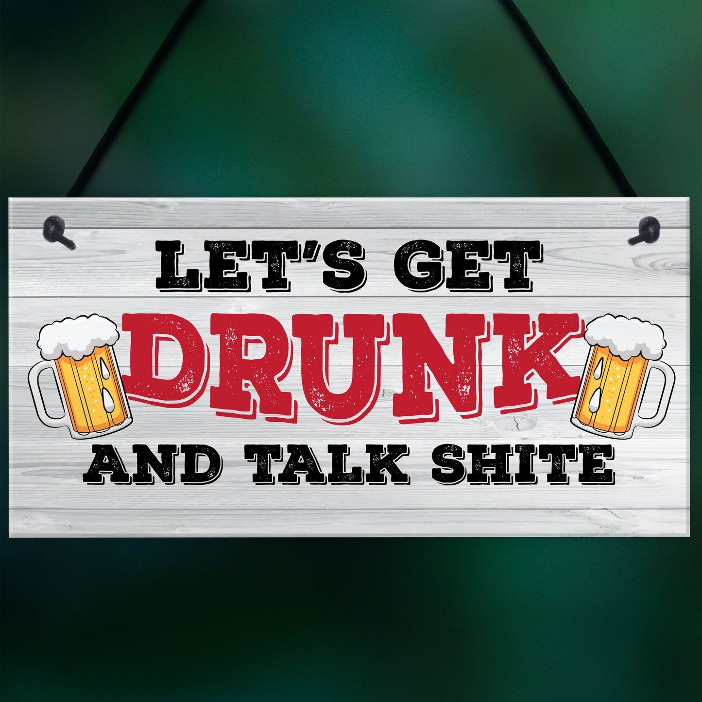 Funny GET DRUNK Bar Signs And Plaques Hanging Shed Man Cave