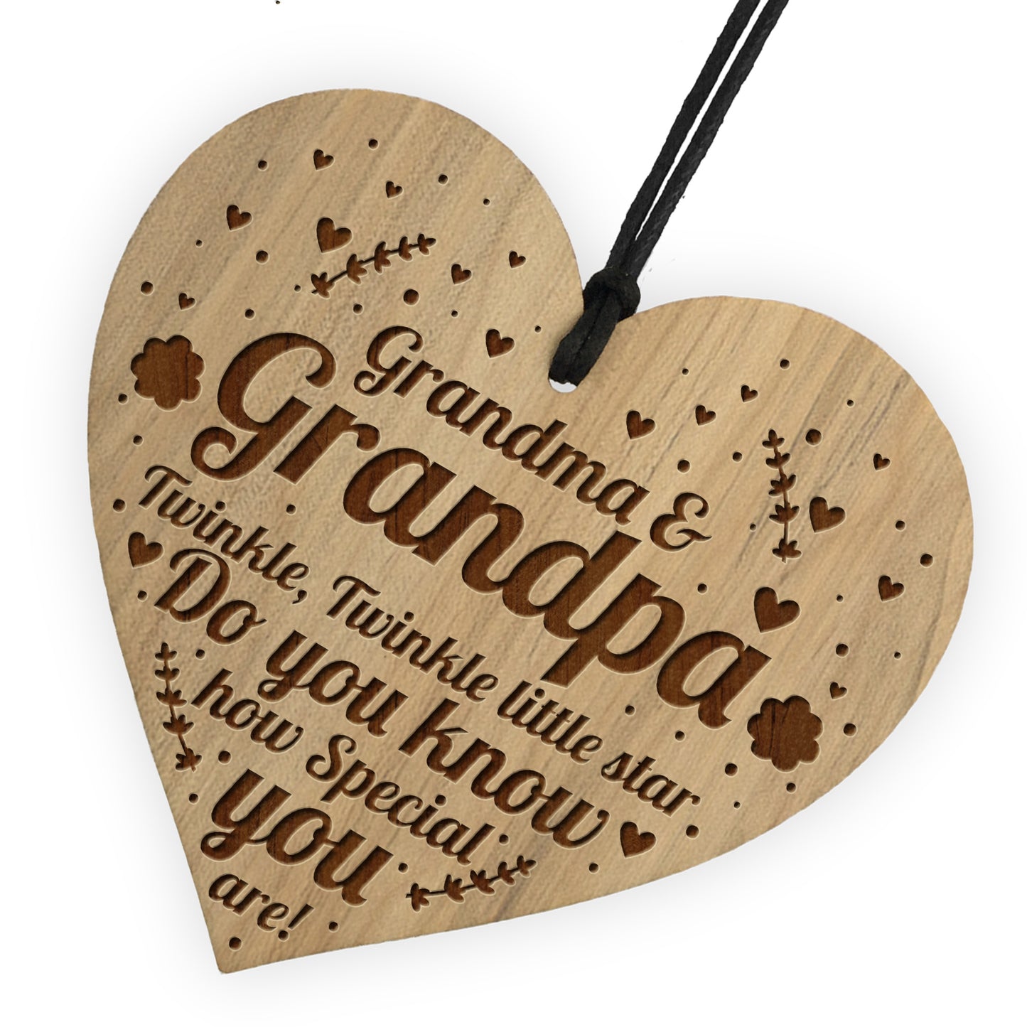 Grandma And Grandpa Plaque Engraved Heart Thank You Gift