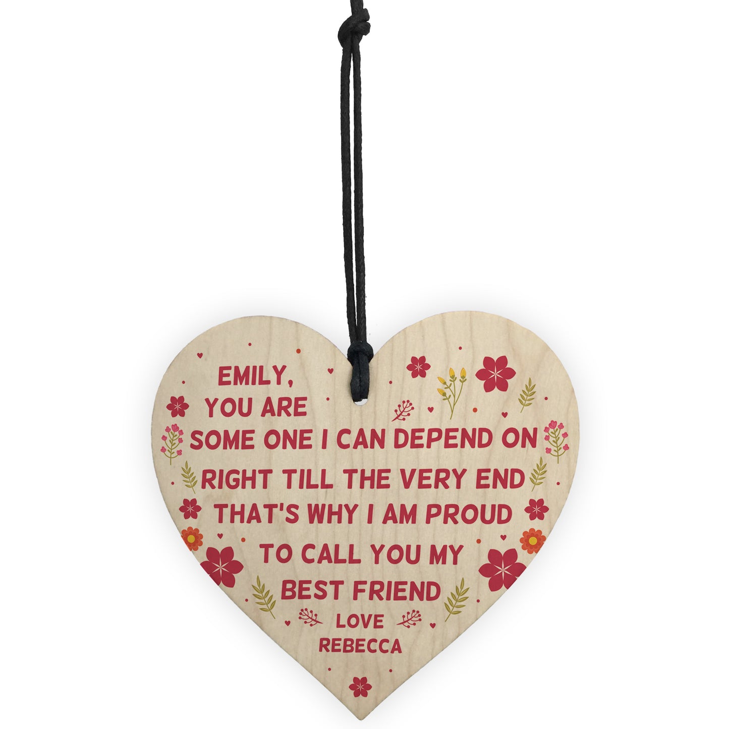 Best Friend Personalised Gift Wooden Heart Keepsake For Friend