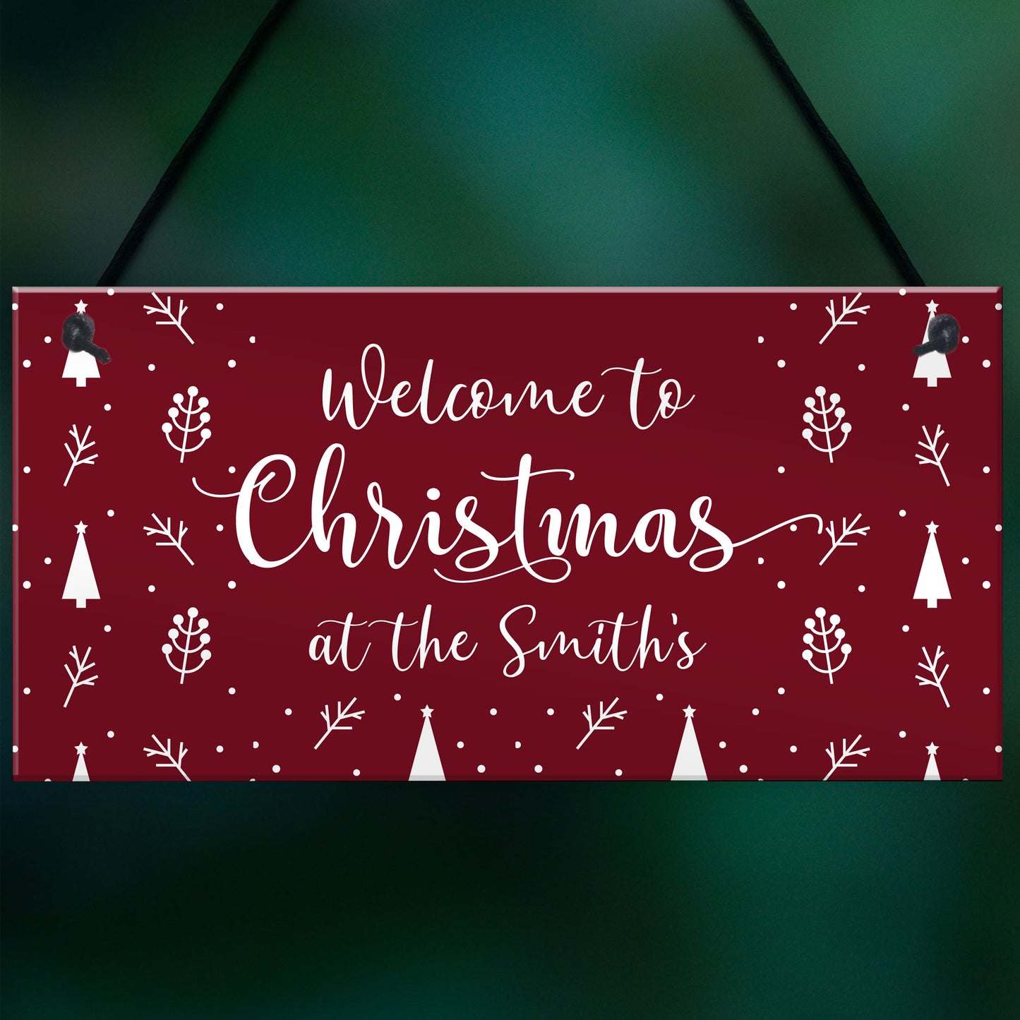 Christmas Welcome Sign ANY SURNAME Personalised Christmas Decor