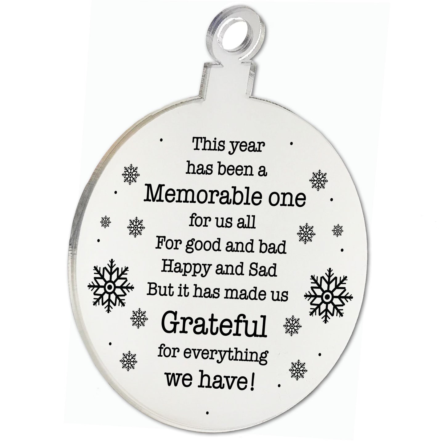 Lockdown Gift Poem Christmas Tree Decoration Engraved Bauble