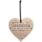 Cute Grandma Wooden Heart Nan Birthday Christmas Gifts