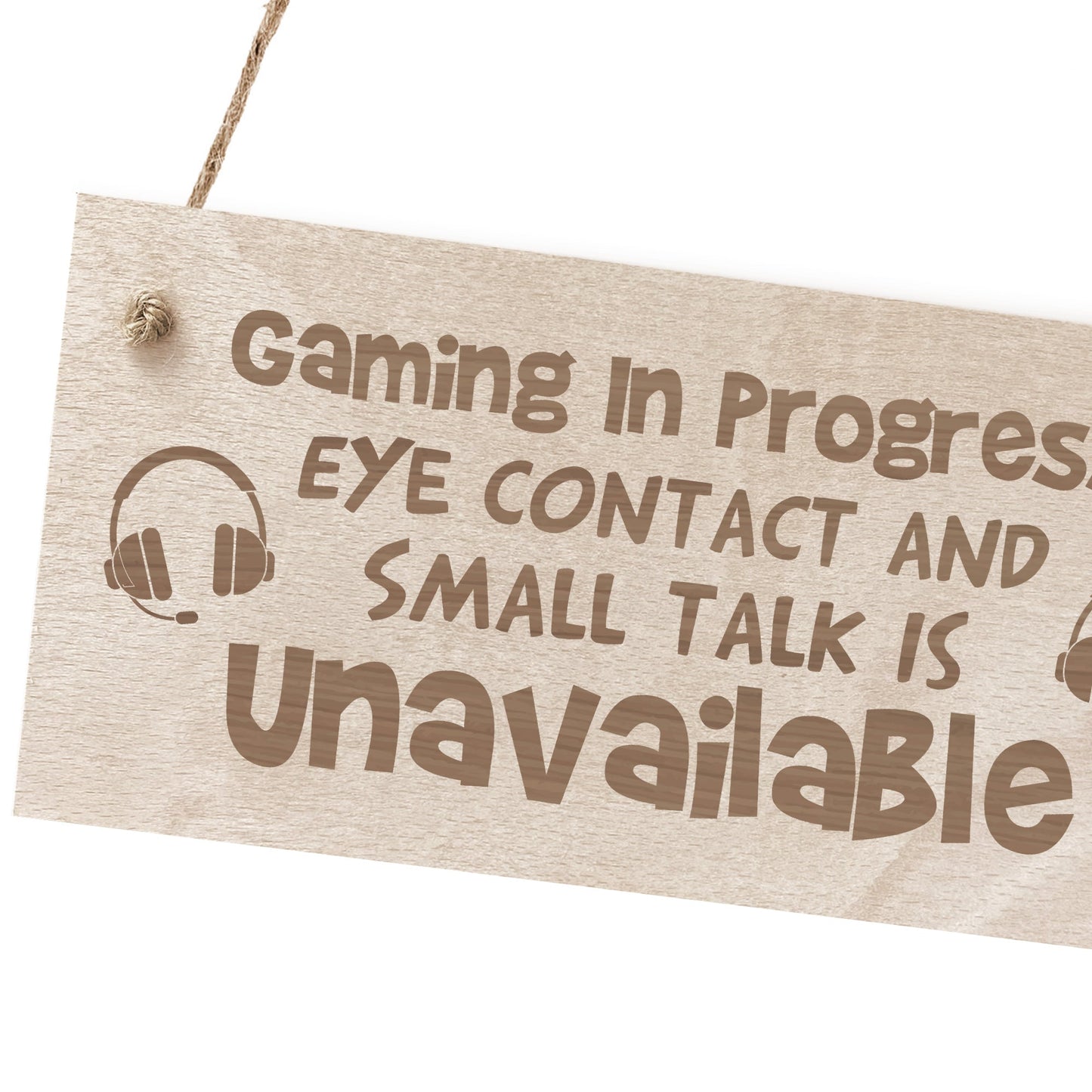 Gaming Bedroom Sign Hanging Wood Plaque Gamer Gift Birthday