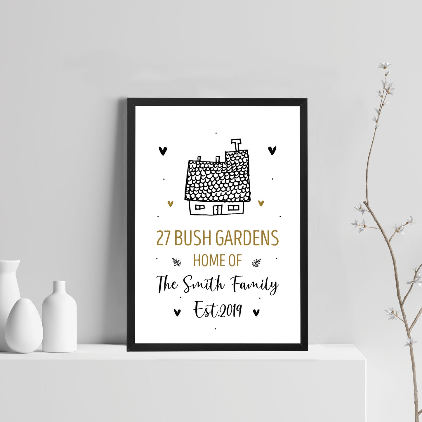 New Home Gift Personalised Home Print Framed Unique Moving Gift
