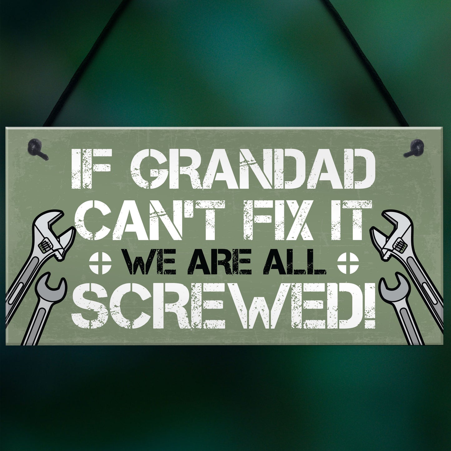Grandad Fix It Screwed Man Cave Garage Shed Hanging Plaque