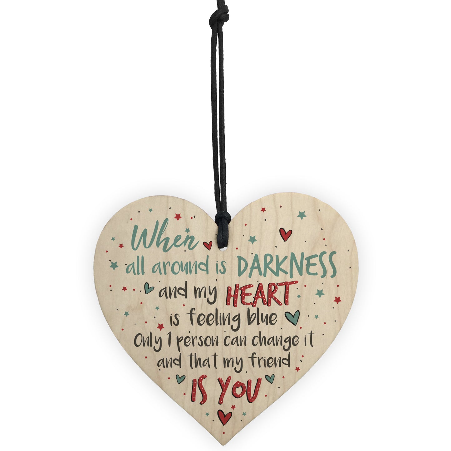 Friendship Thank You Gift Handmade Wood Heart Sign Chic Plaque