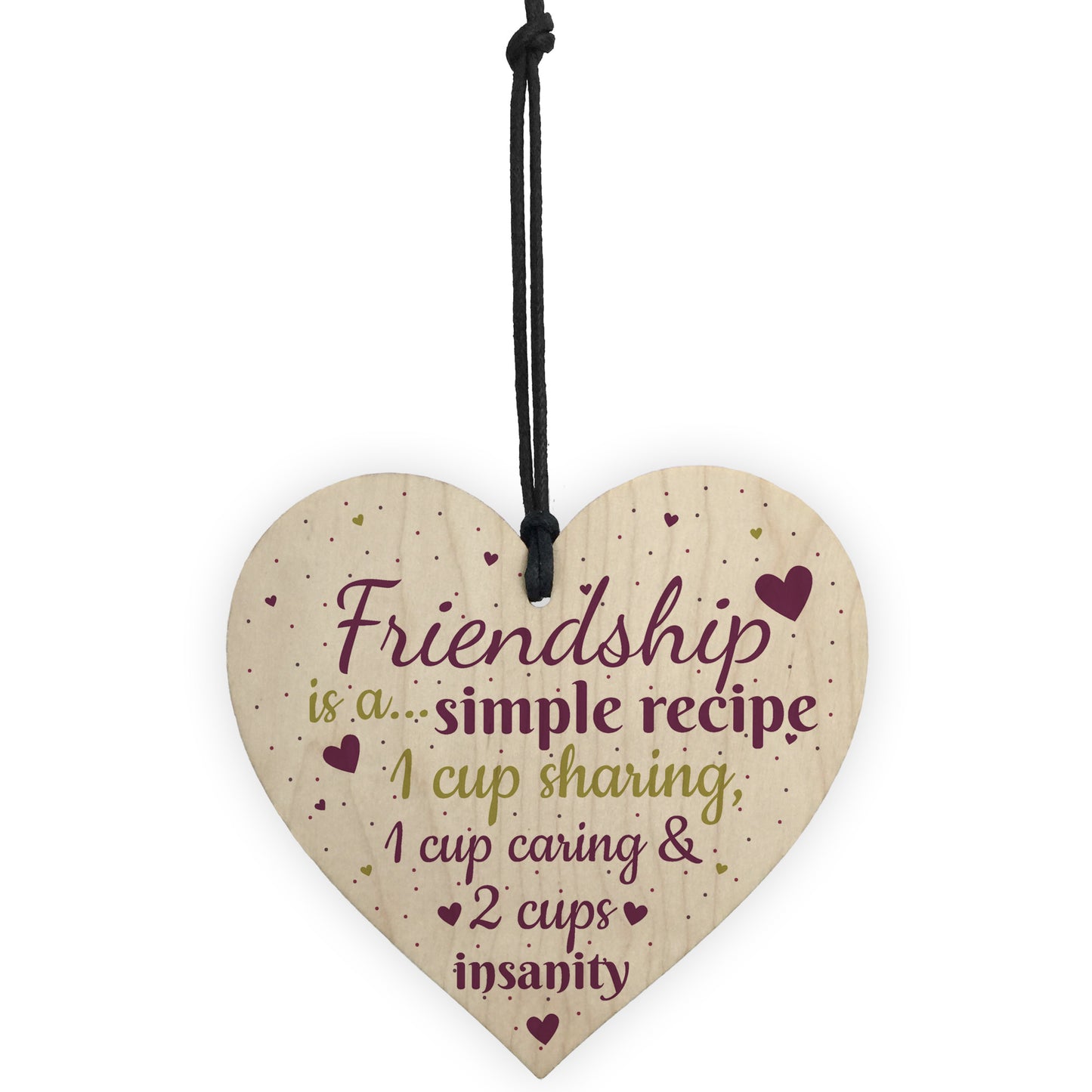 Friendship Sign Simple Recipe Heart FRIEND Special Birthday Gift