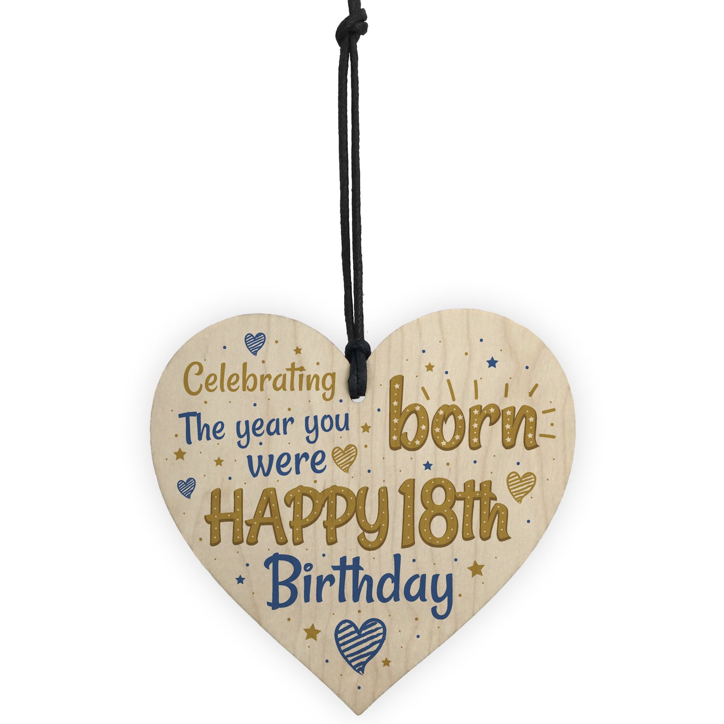 Handmade 18th Birthday Wooden Heart Sign Card Friendship Gift