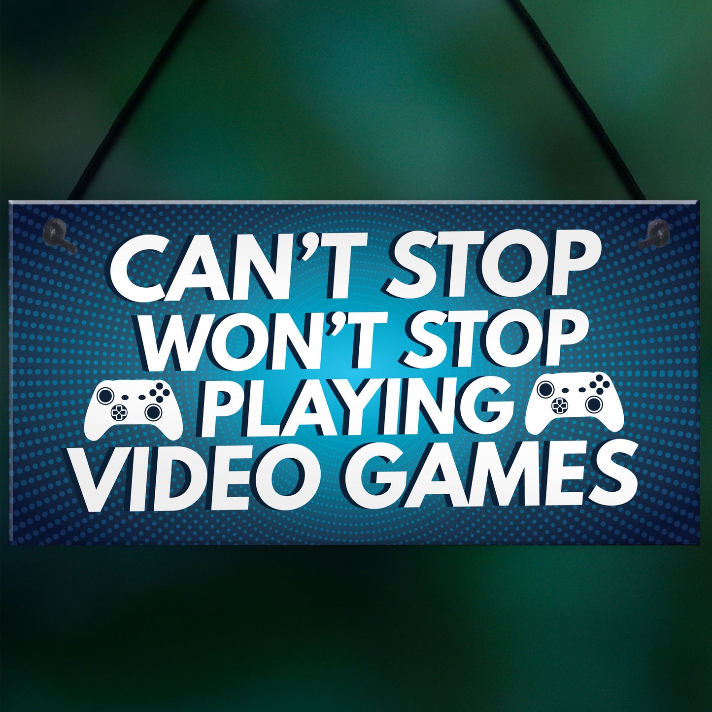 Gaming Sign Retro Hanging Plaque For Boys Bedroom Man Cave Sign
