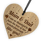 Mum And Dad Plaque Engraved Heart Mum Dad Birthday Christmas