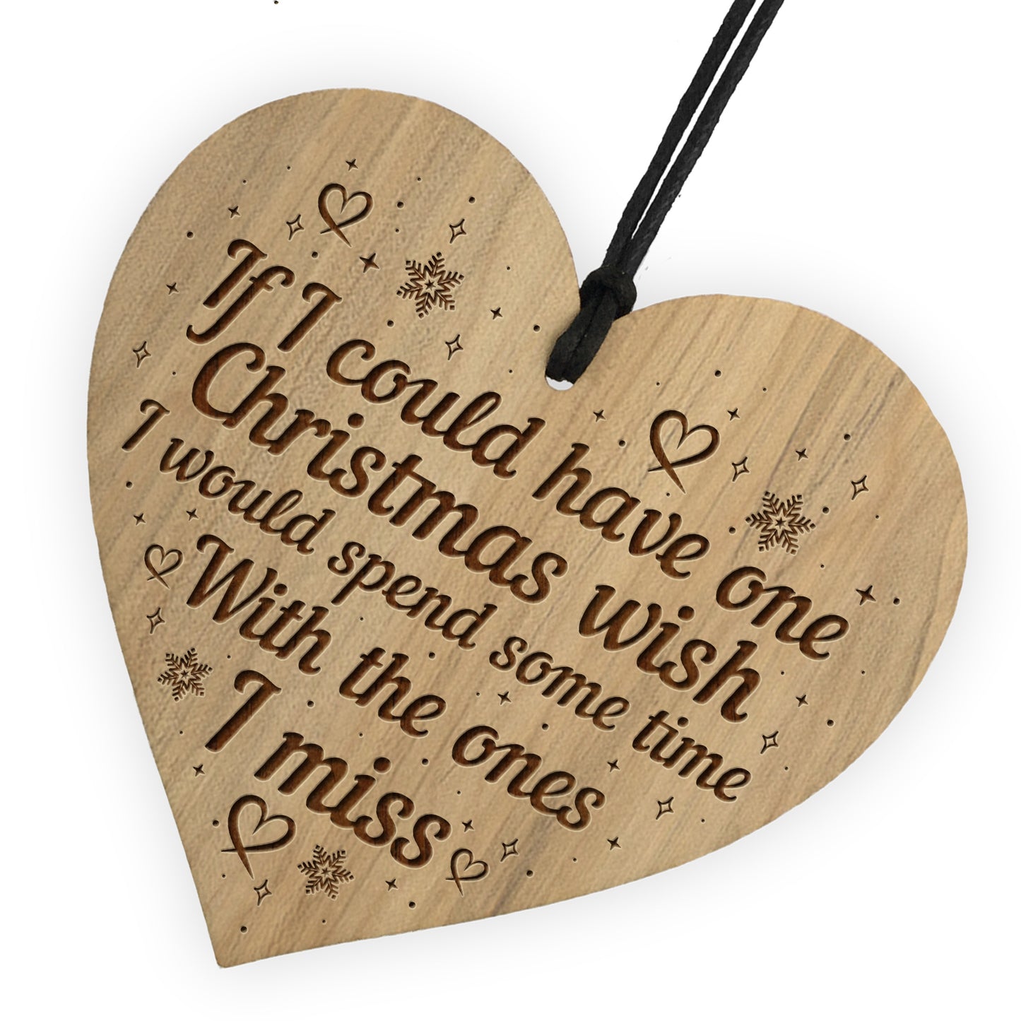 Beautiful Memorial Christmas Decoration Engraved Heart Bauble