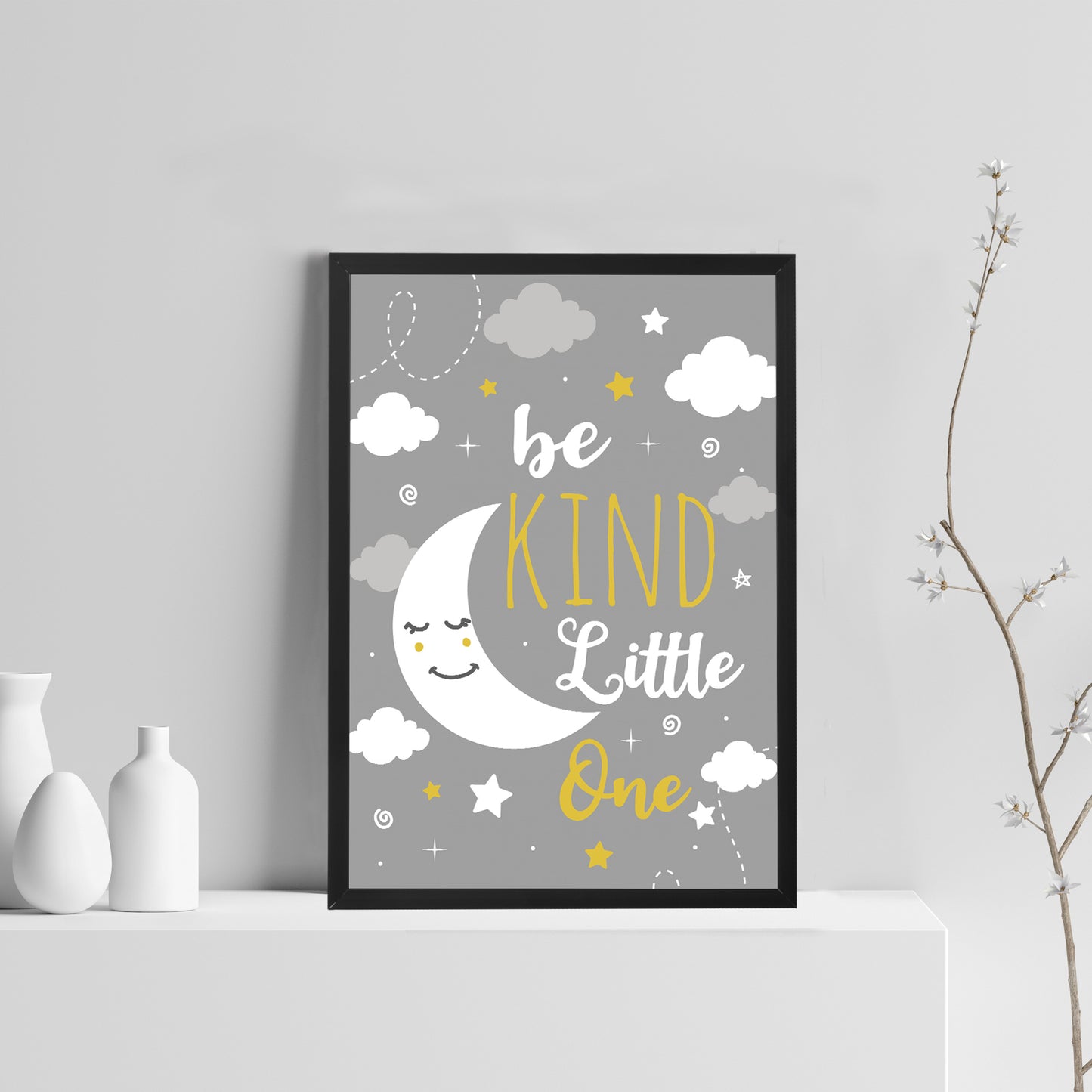 Grey And Yellow Nursery Print For Girls Bedroom Boys Bedroom Art