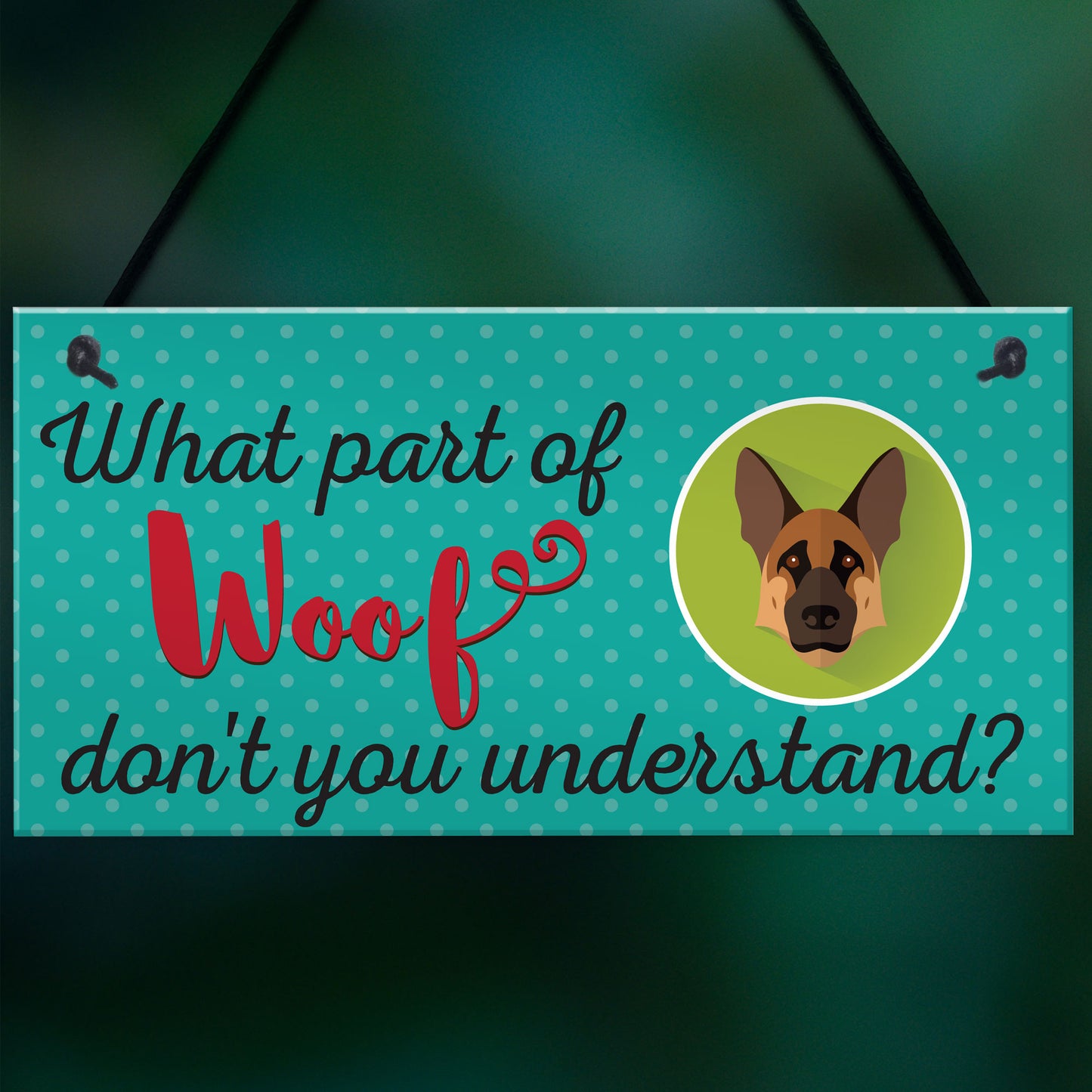 Woof Dont Understand Funny Dog Lover Friendship Hanging Plaque