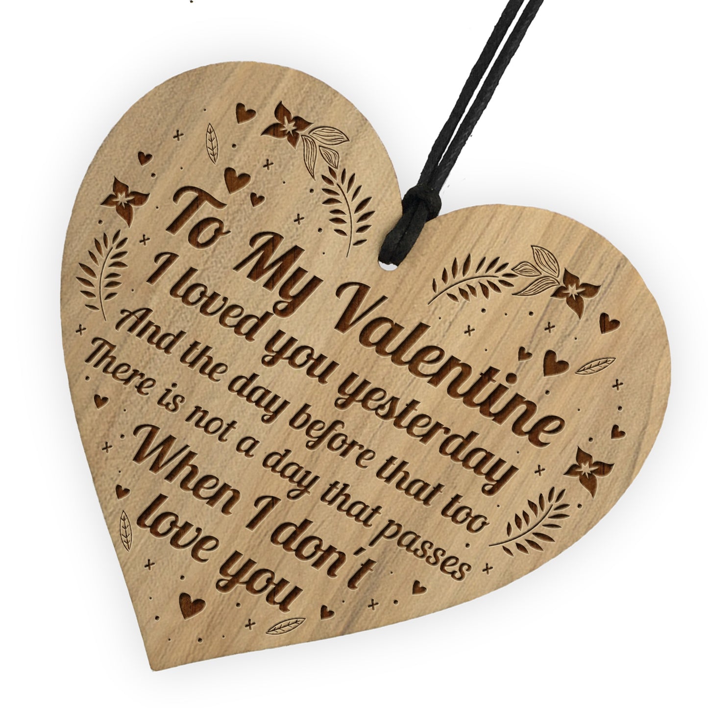 My Valentine Engraved Heart Valentines Gift For Him Her Card