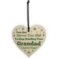 Grandad Gift For Birthday Fathers Day Wood Heart Thank You Gift