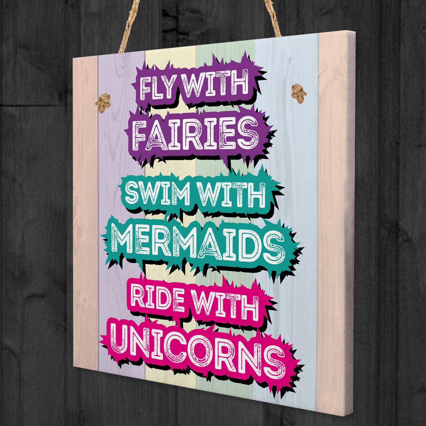 Fairies Mermaids and Unicorns Hanging Sign Gift for Best Friends