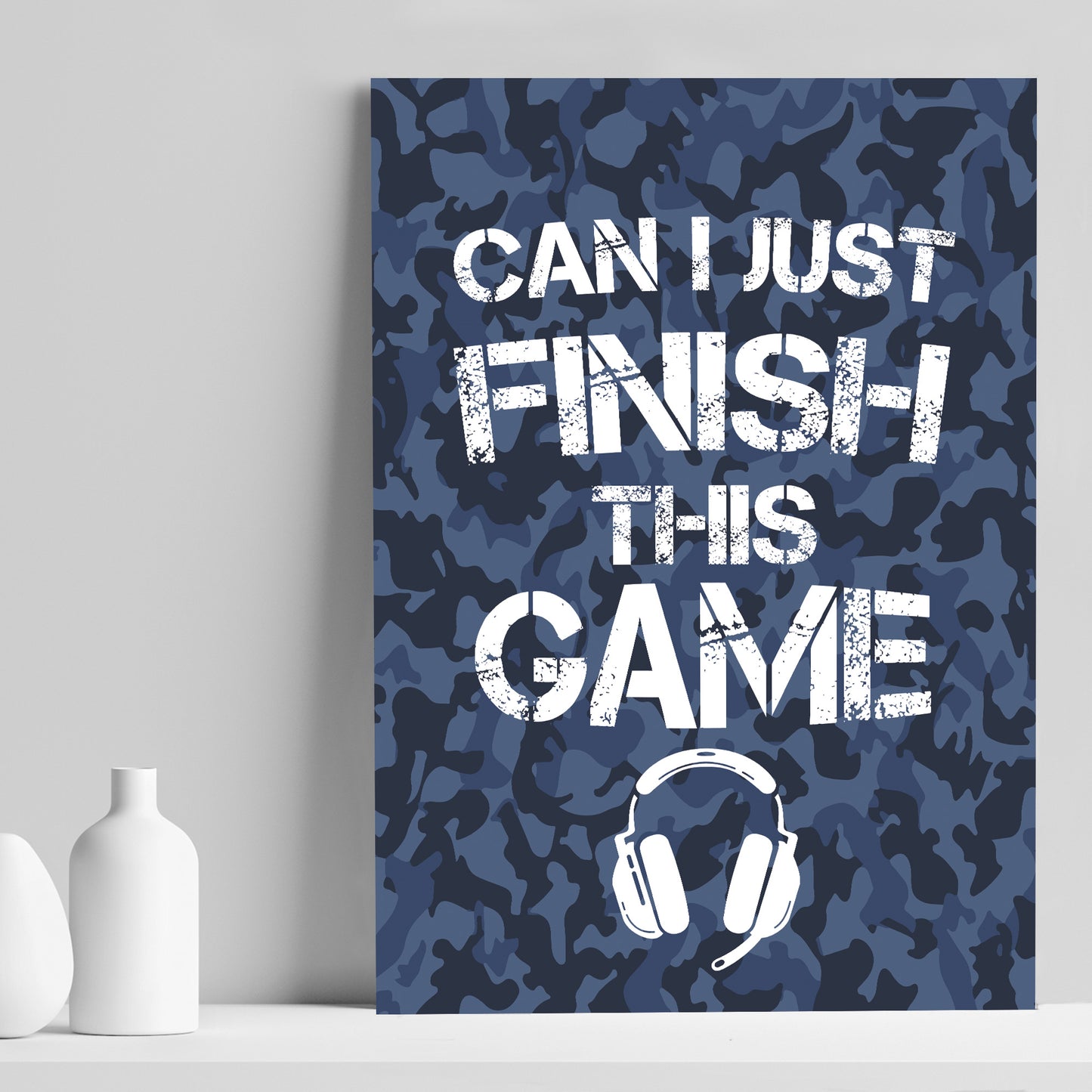 Funny Finish The Game Gaming Print Boys Bedroom Wall Art Gamer