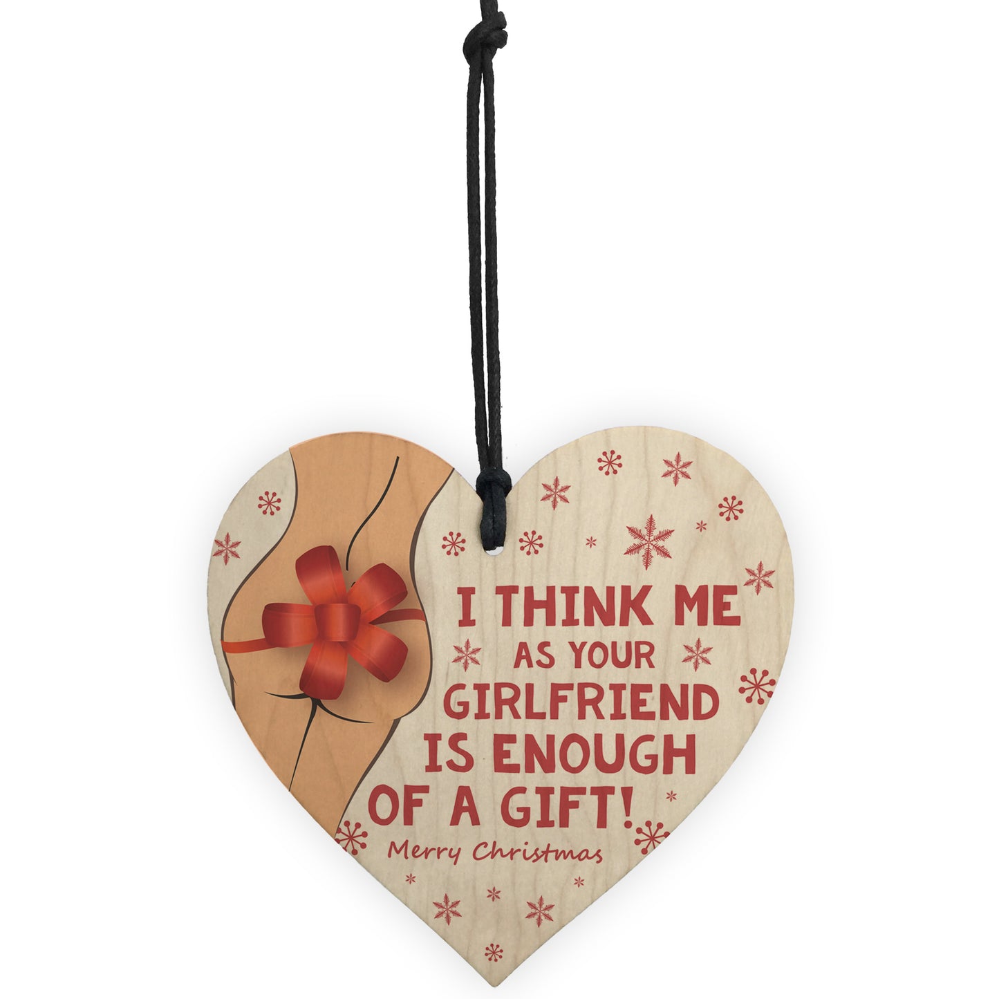 Funny Joke Christmas Gift For Boyfriend Wood Heart Novelty Gift