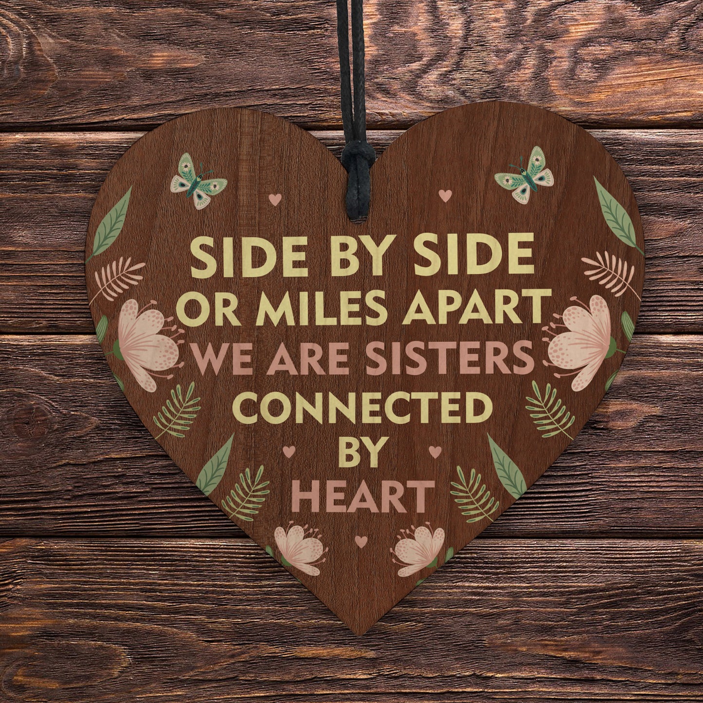Novelty Gift For SIster Birthday Thank You Gift Wooden Heart