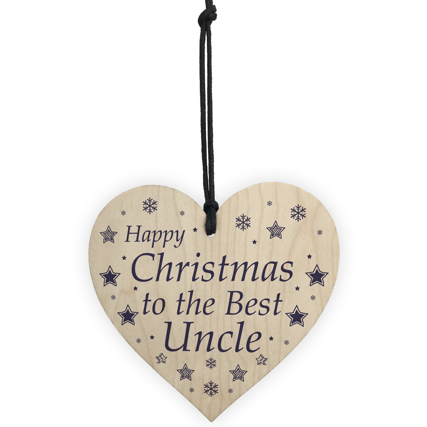 Novelty Gift For Uncle Christmas Wood Heart Thank You Gift