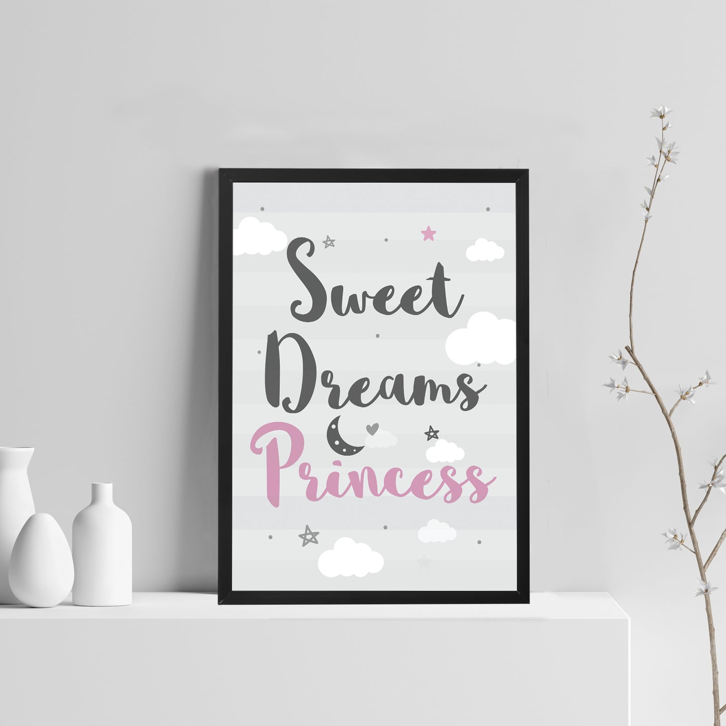 Princess Quote Prints Fairy Tale Posters Girl Nursery Wall Art