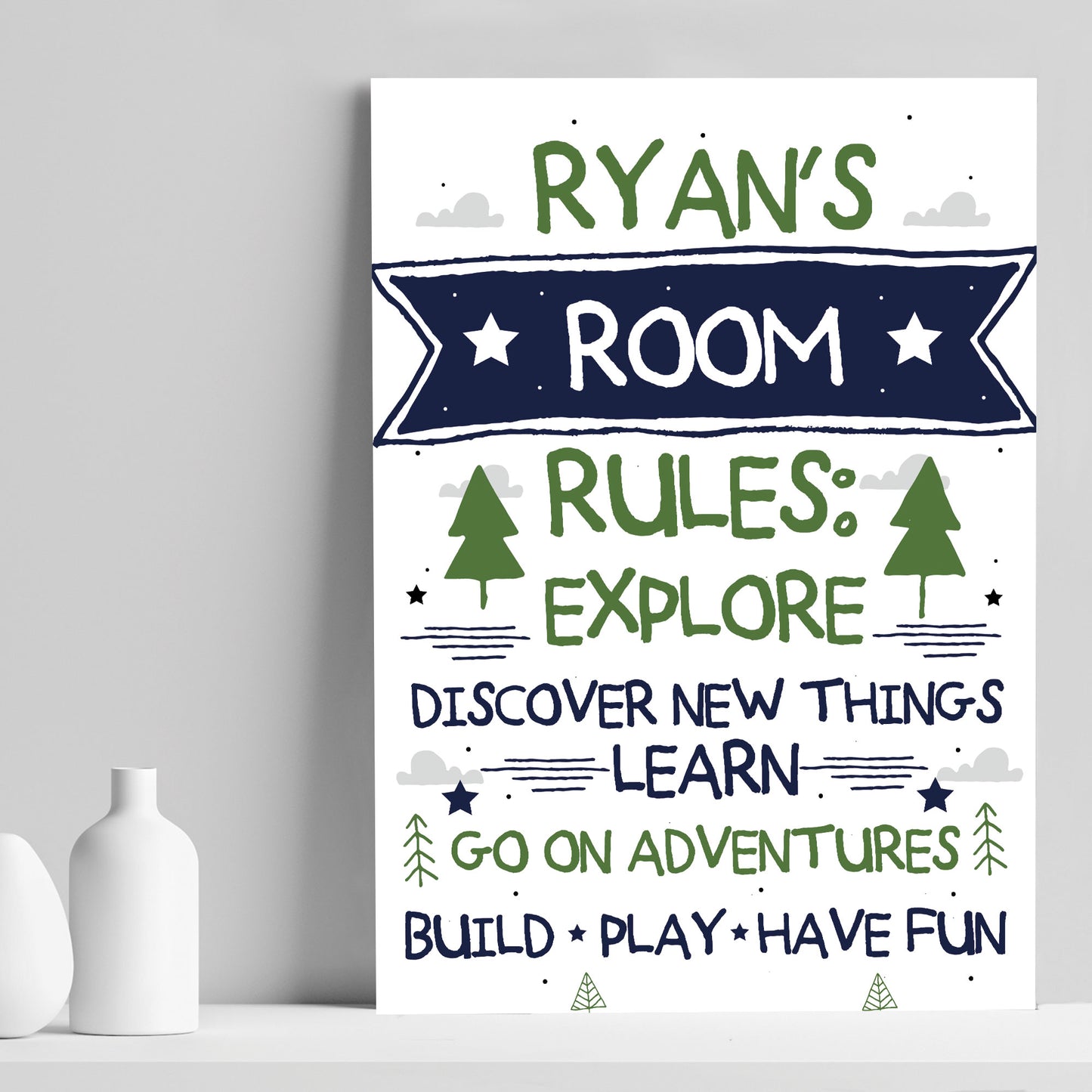 Personalised Boys Bedroom Sign Boys Bedroom Decor Wall Art Gift