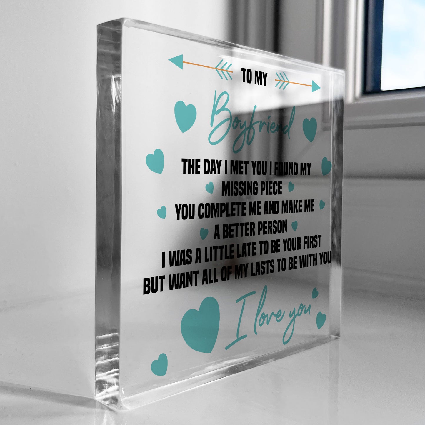 The Day I Met You Gift For Boyfriend Acrylic Block Valentine's