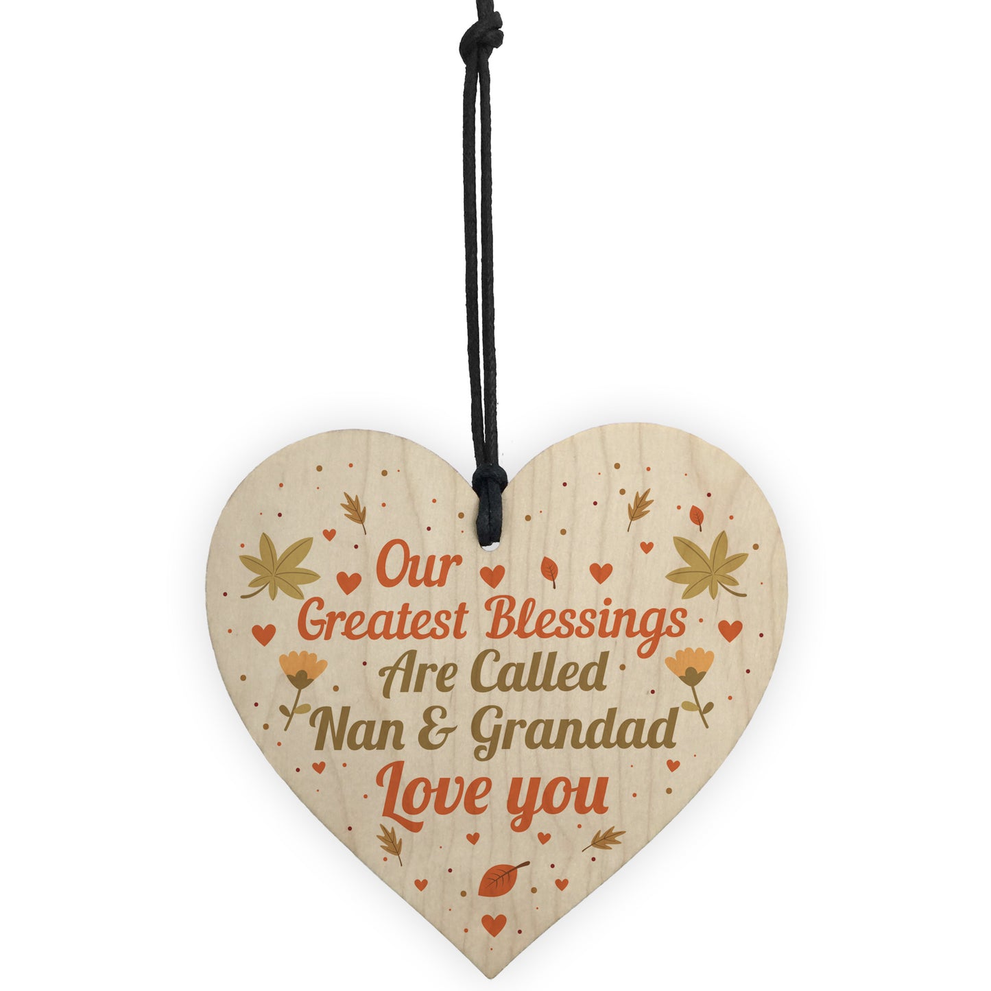 Special Nan Grandad Gift For Birthday Christmas Wood Heart Sign