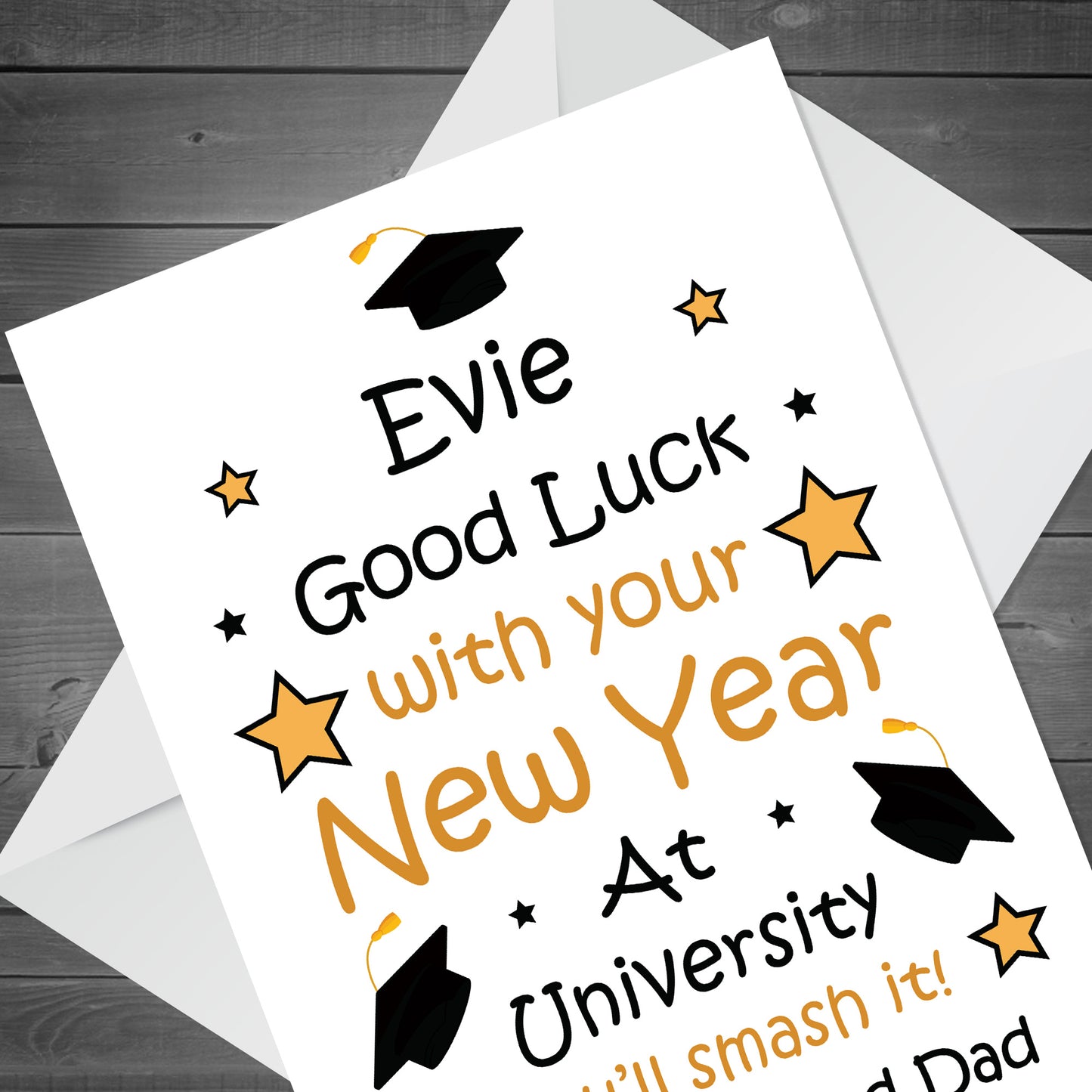 Back To University Good Luck Card For Daughter Son Personalised