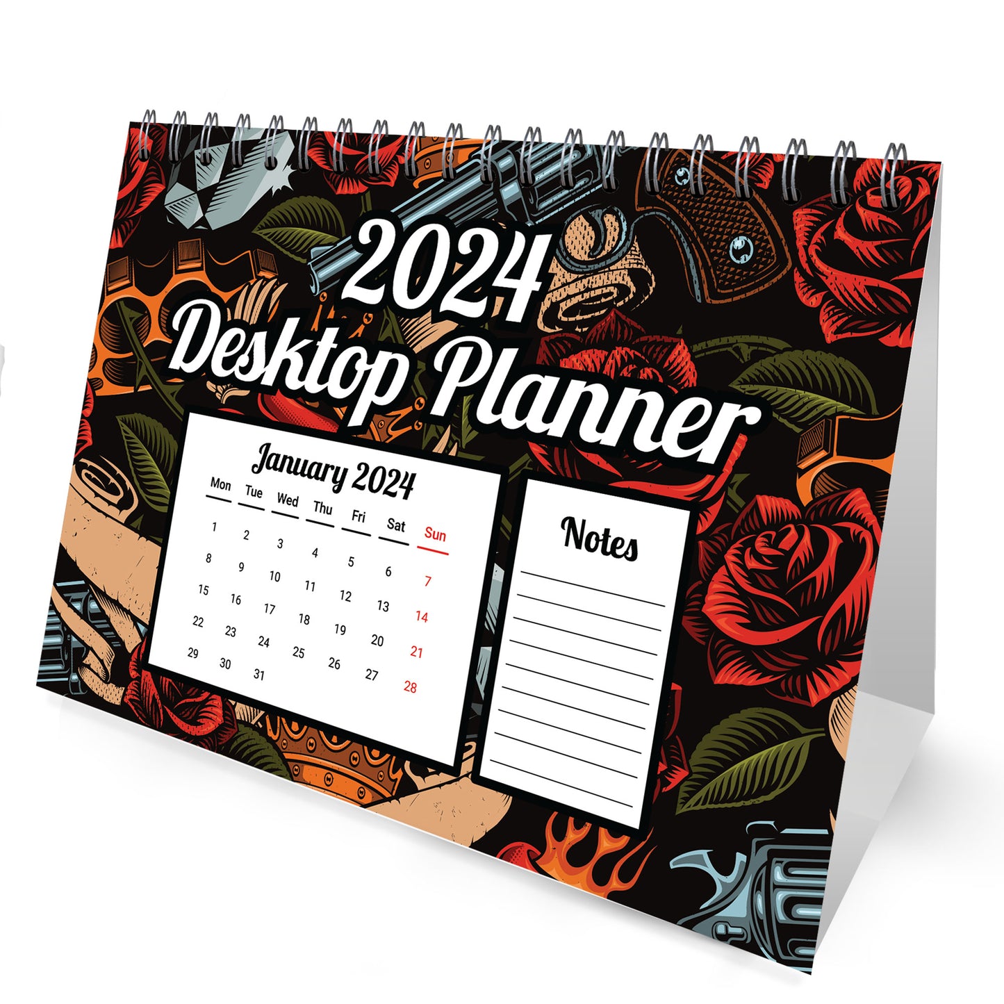 Gift For Men Women 2024 Calendar Month To View Spiral Bound