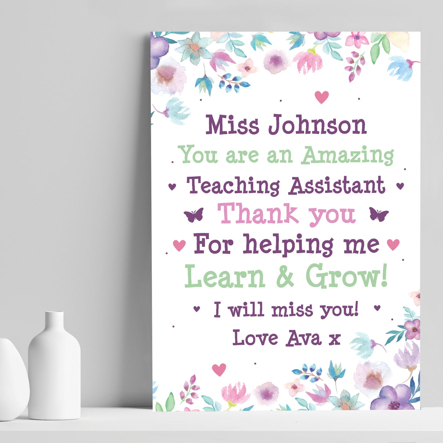 Personalised Teaching Assistant Print Leaving School Nursery