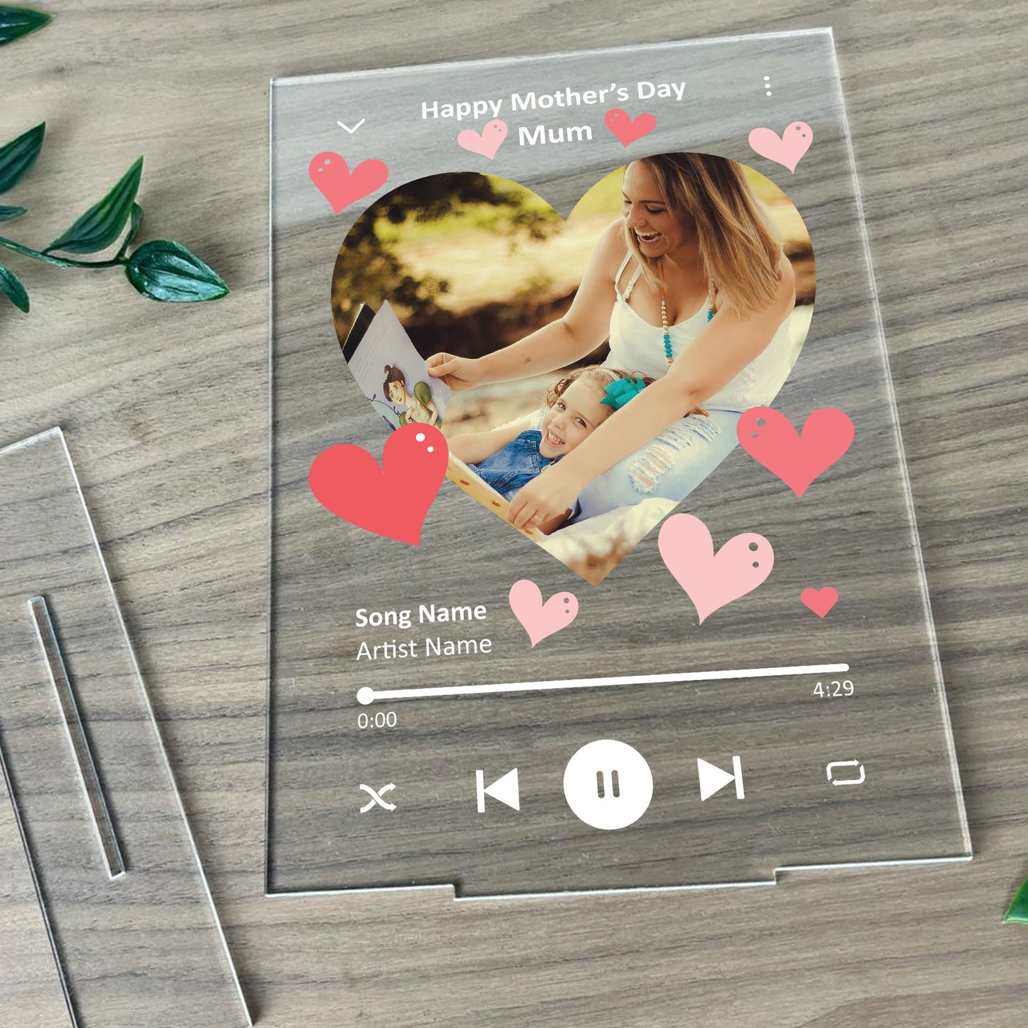 PERSONALISED Mothers Day Photo Song Plaque Gift For Mum