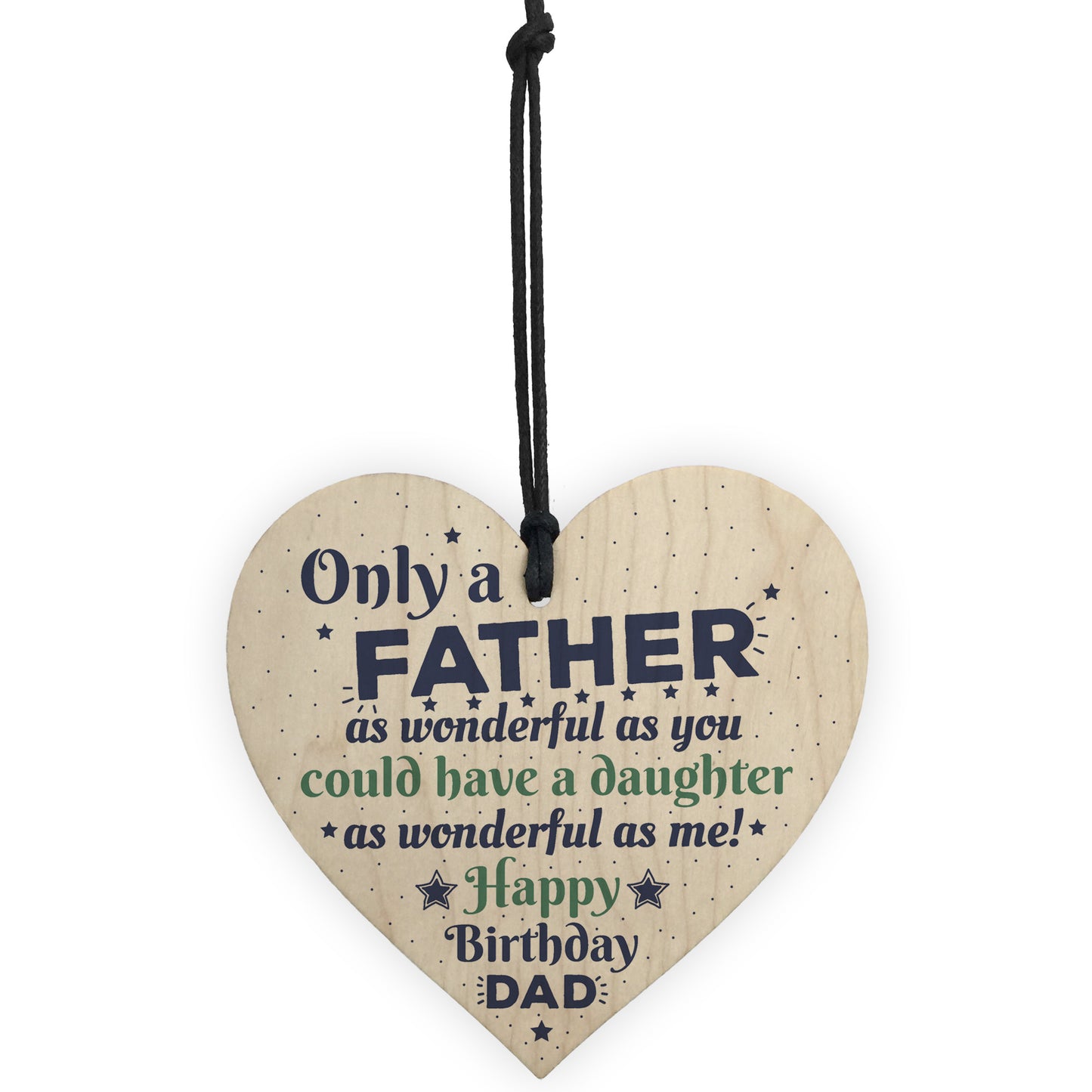 Happy Birthday Dad Father Greetings Wooden Heart Funny Sign Gift