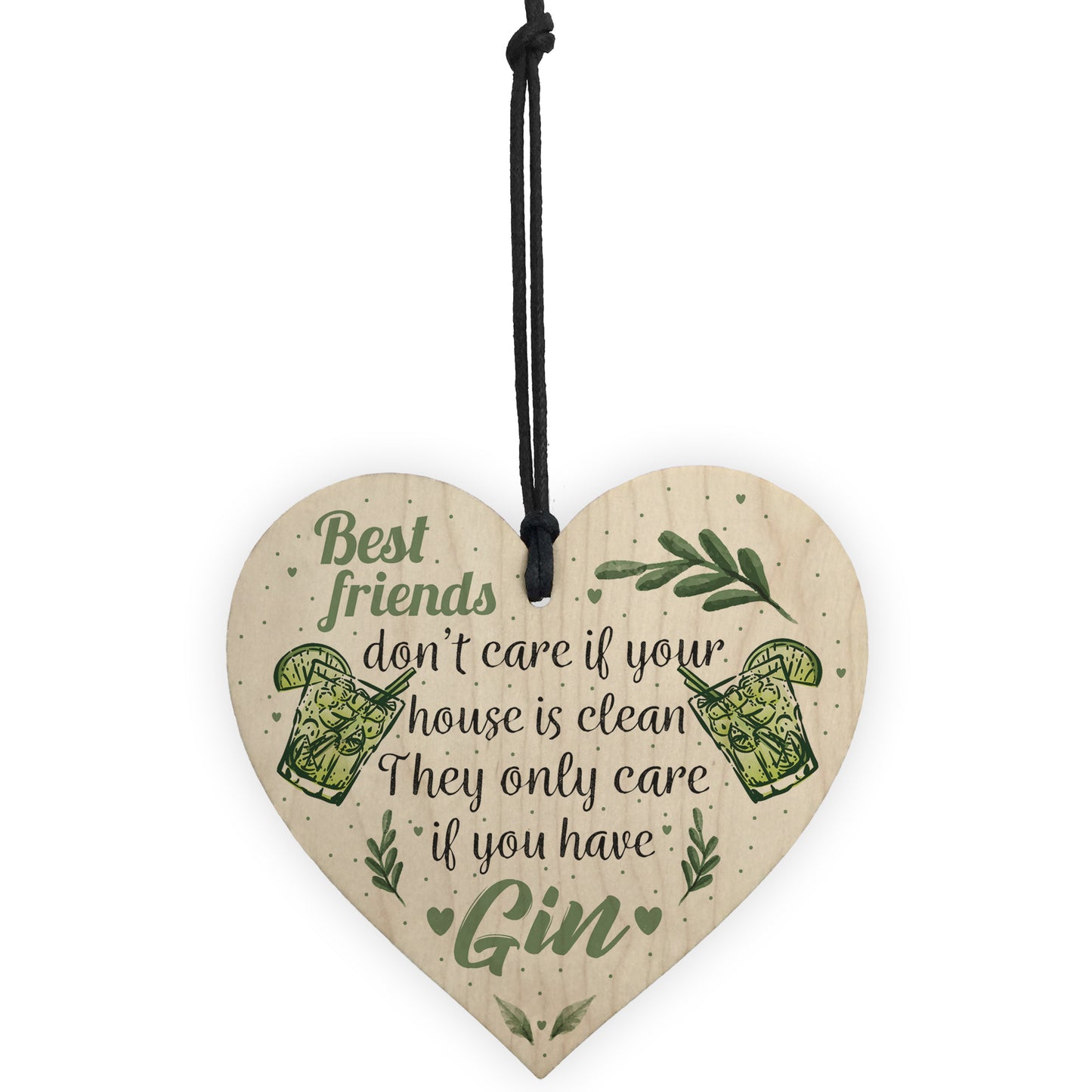 Gin & Tonic Novelty Wood Heart Friendship Gin Gift Alcohol Decor