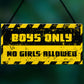 Funny Boys Bedroom Door Sign NO GIRLS ALLOWED Man Cave