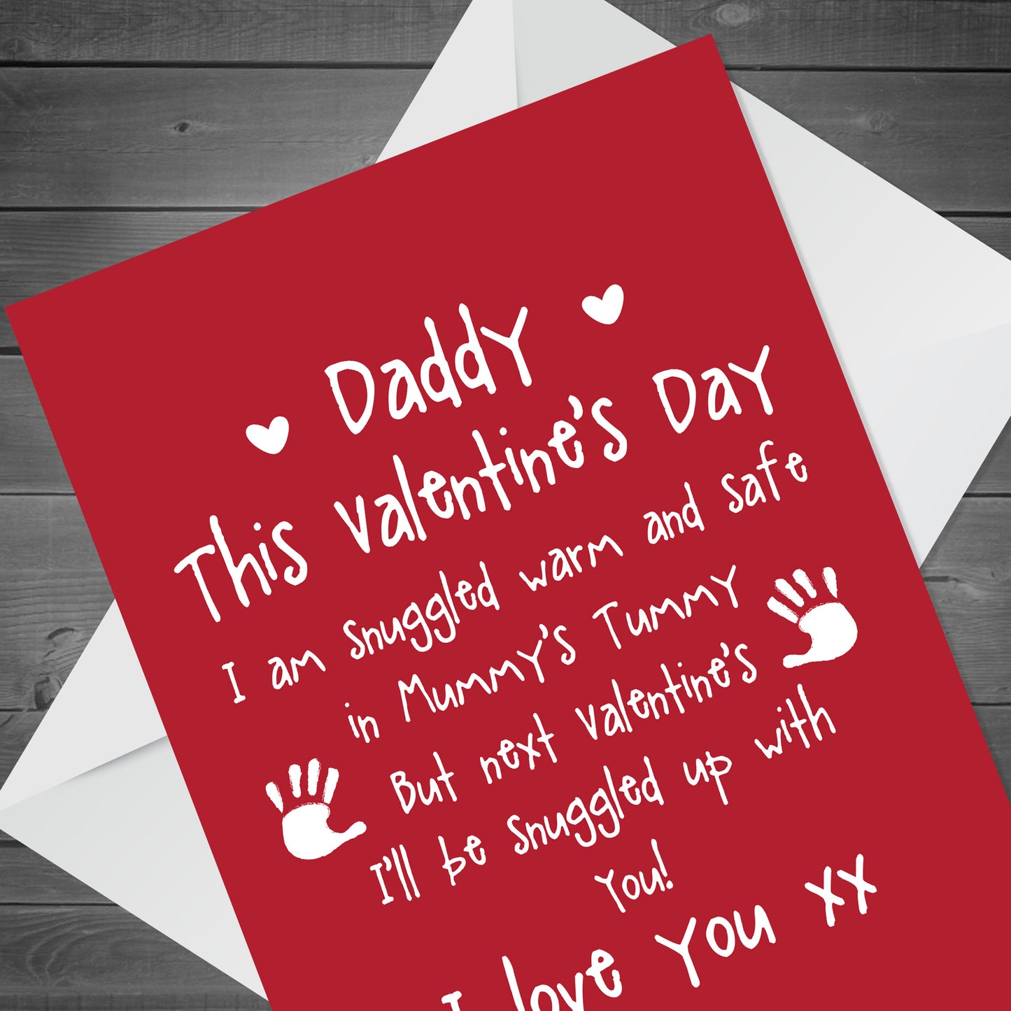 Cute Daddy to Be Valentines Card Love Baby Bump Poem For Daddy